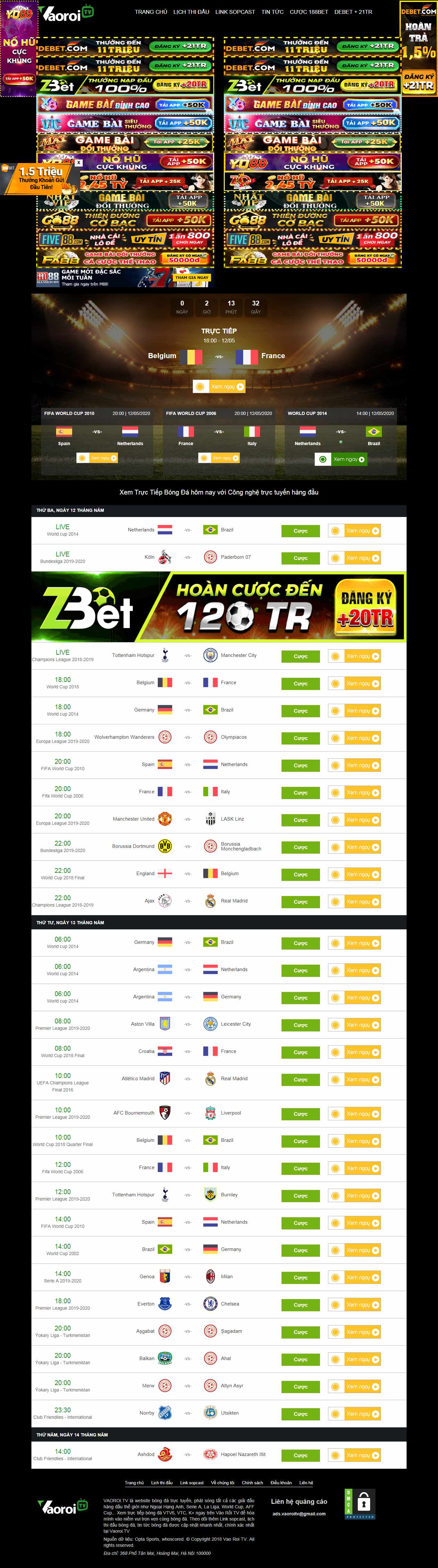 Thiết kế Web bóng đa vaoroi.tv