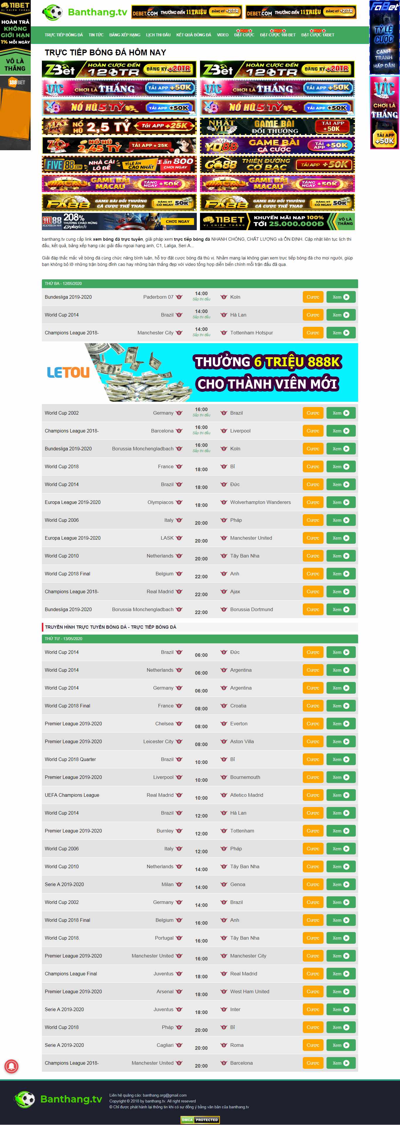 Thiết kế Web bóng đa banthang.tv