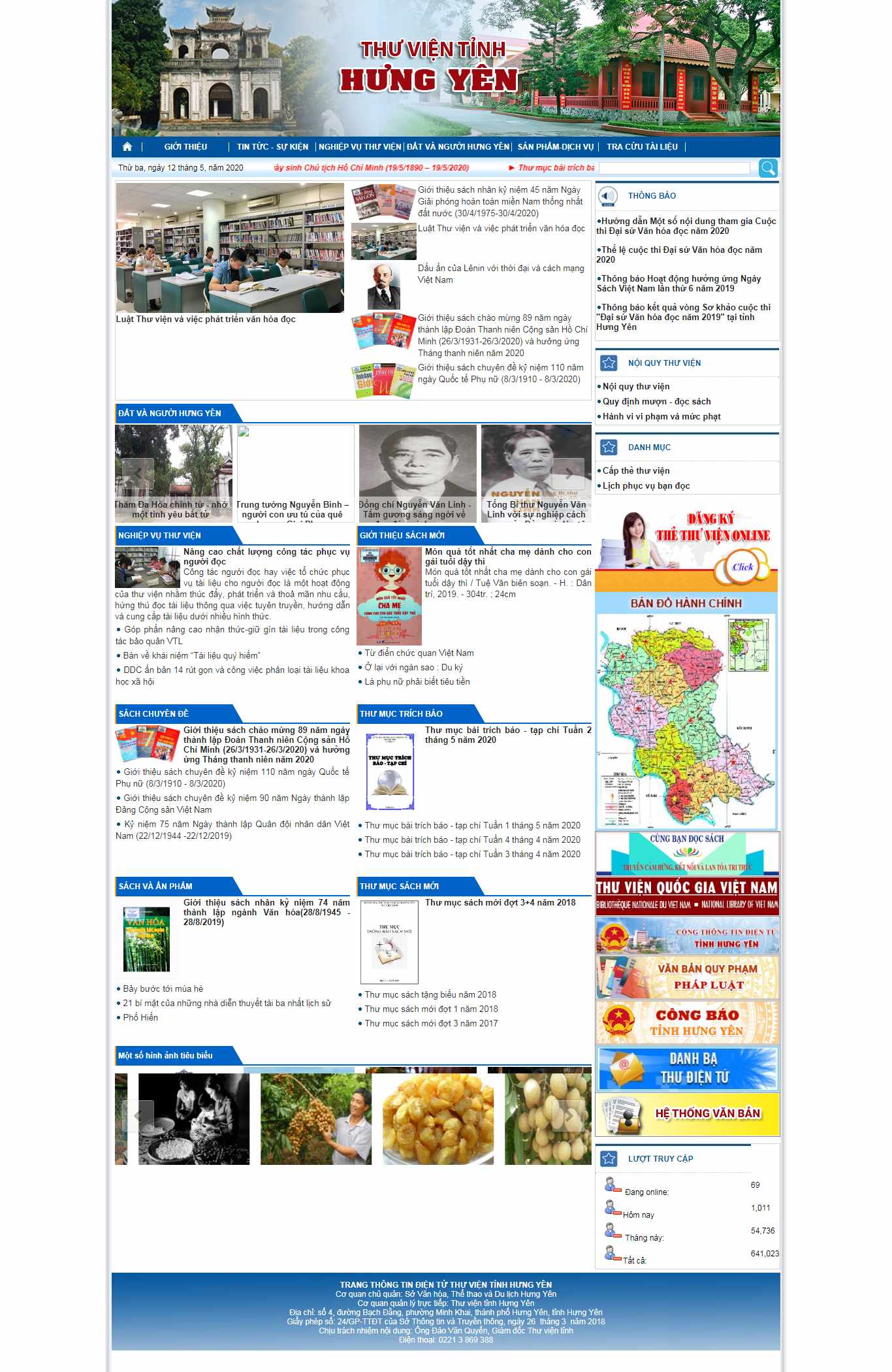 Thiết kế Web thư viện thuvienhungyen.vn