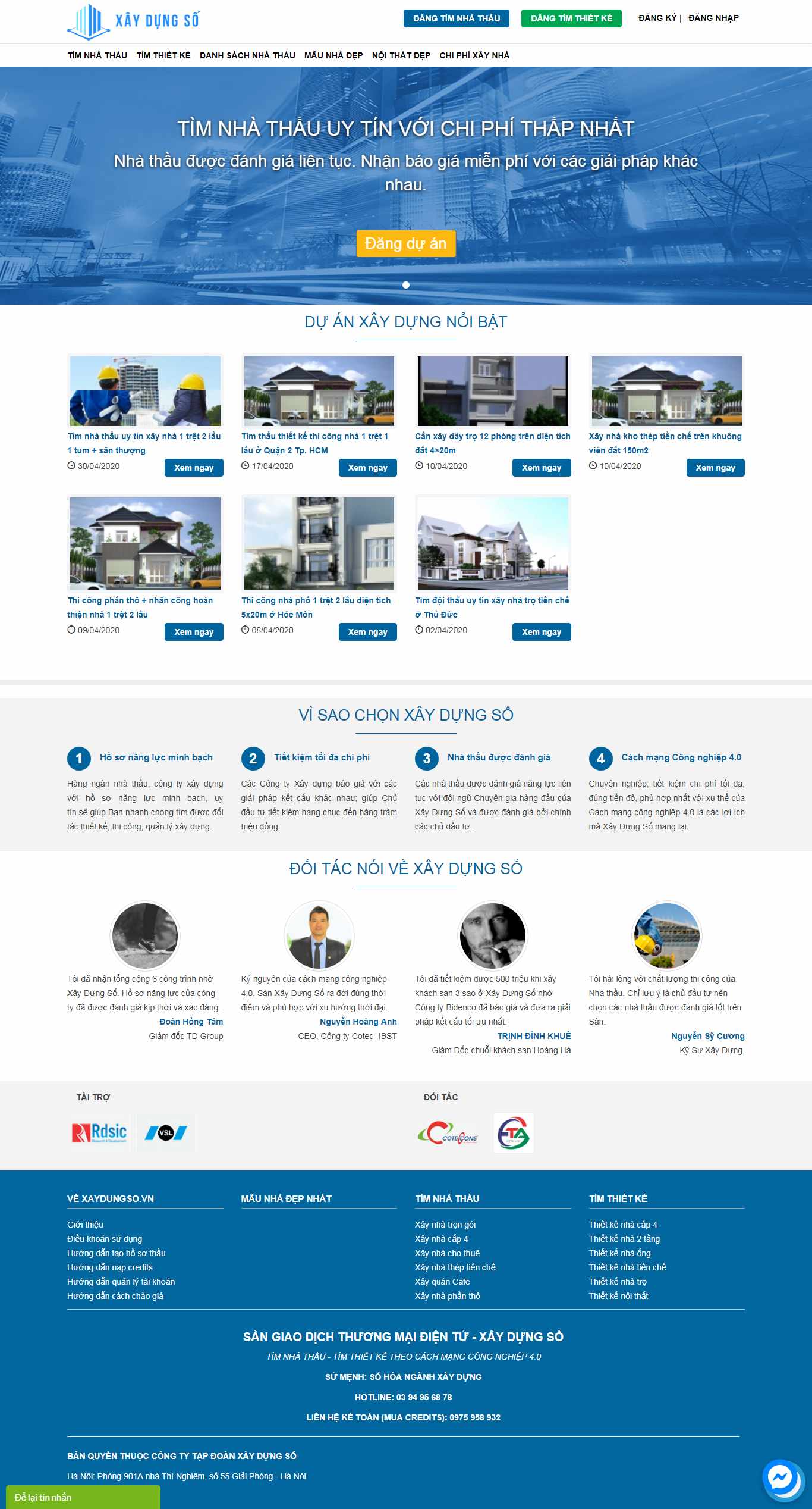 Thiết kế Web xây dựng xaydungso.vn