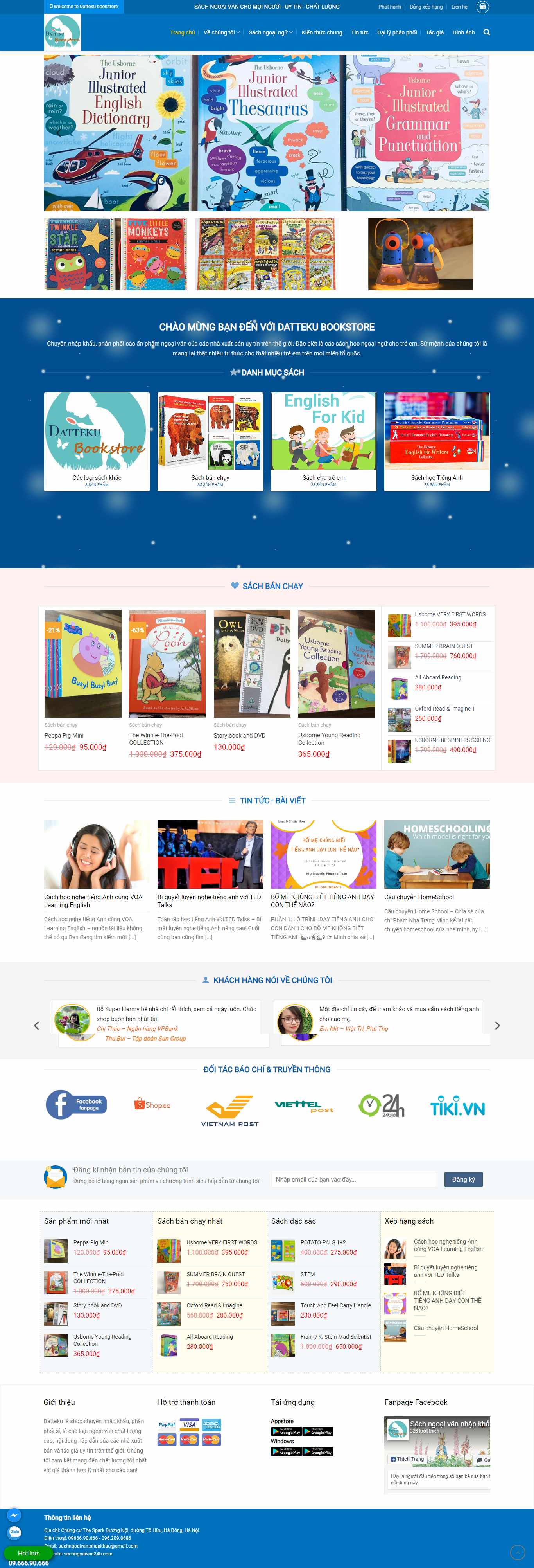 Thiết kế Web sách học ngoại ngữ sachngoaivan24h.com