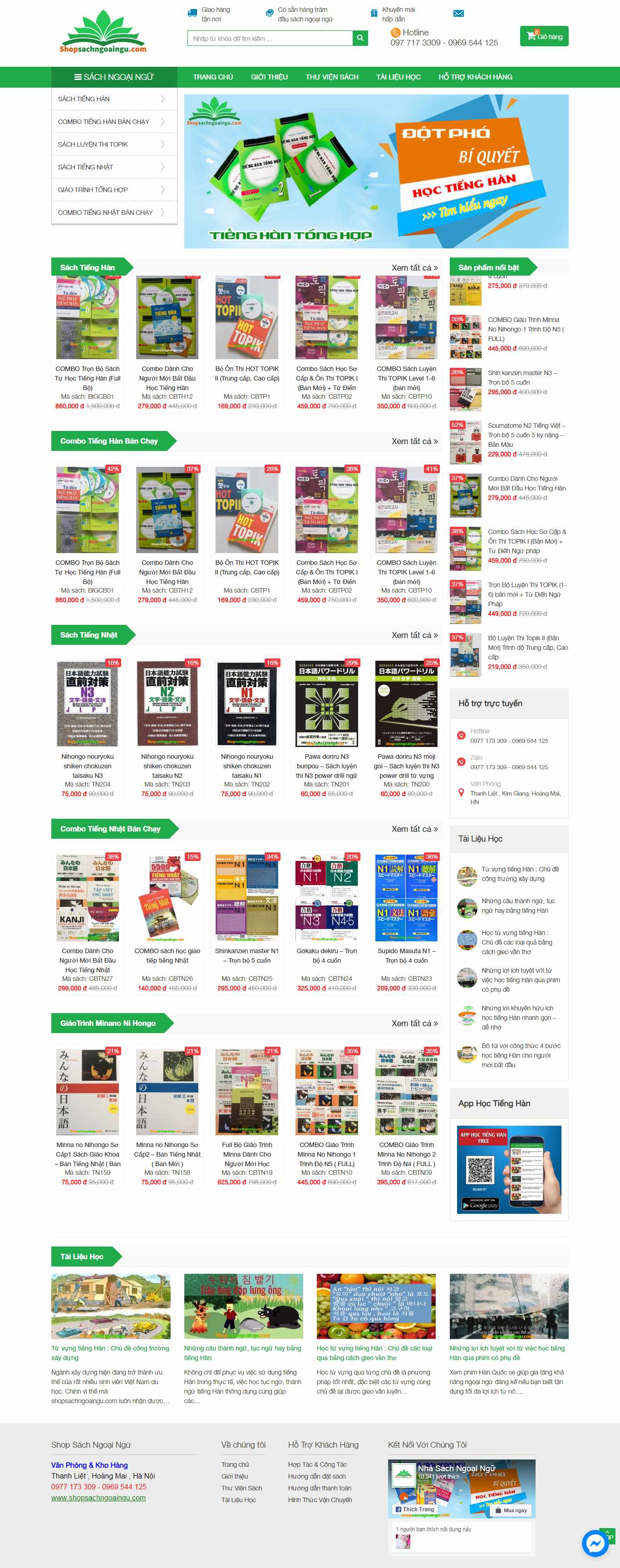 Thiết kế Web sách học ngoại ngữ shopsachngoaingu.com