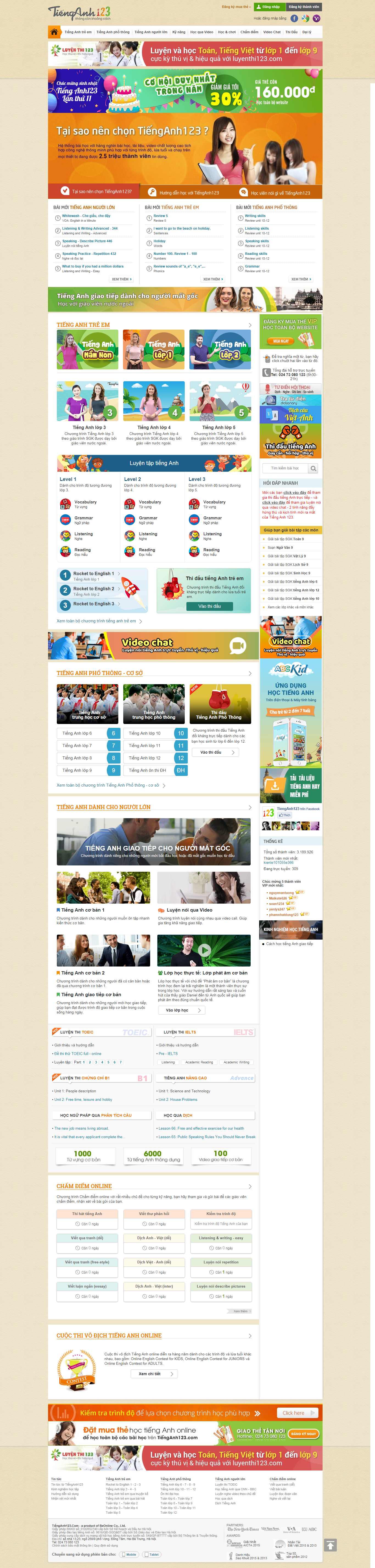 Thiết kế Web giáo trình tienganh123.com