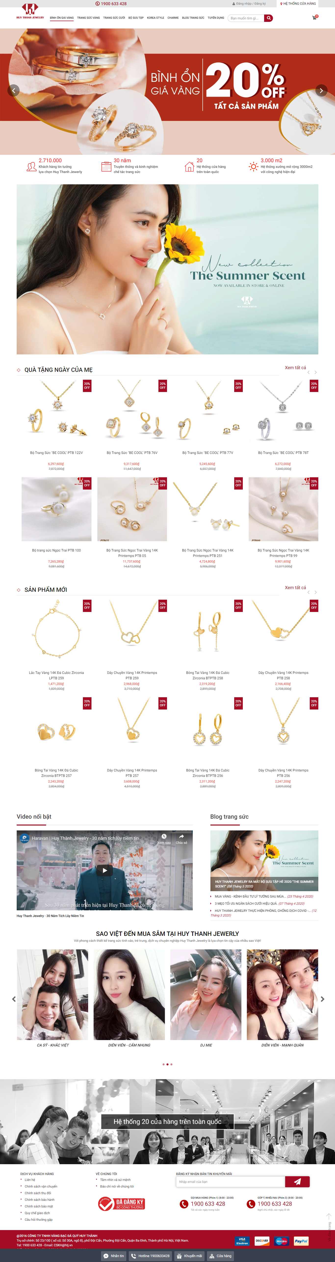 Thiết kế Web giá vàng huythanhjewelry.vn