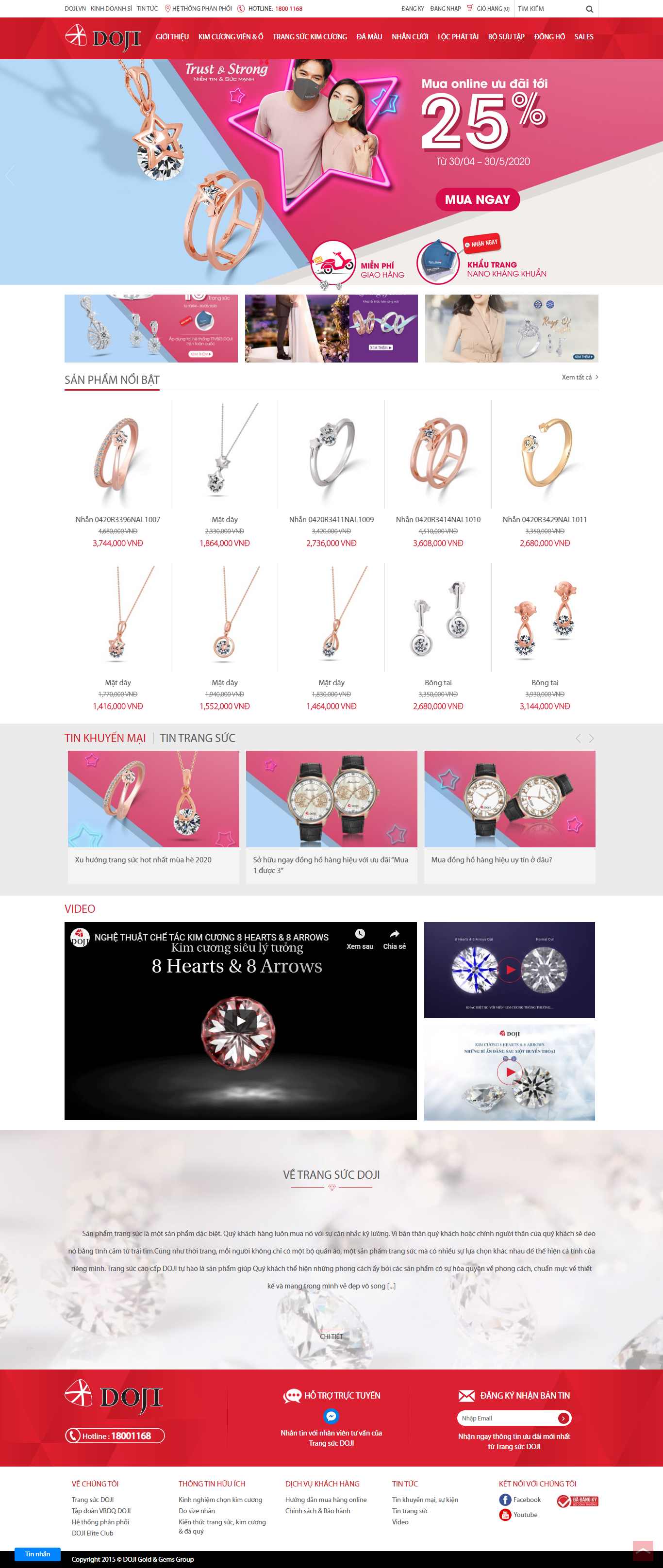 Thiết kế Web giá vàng trangsuc.doji.vn