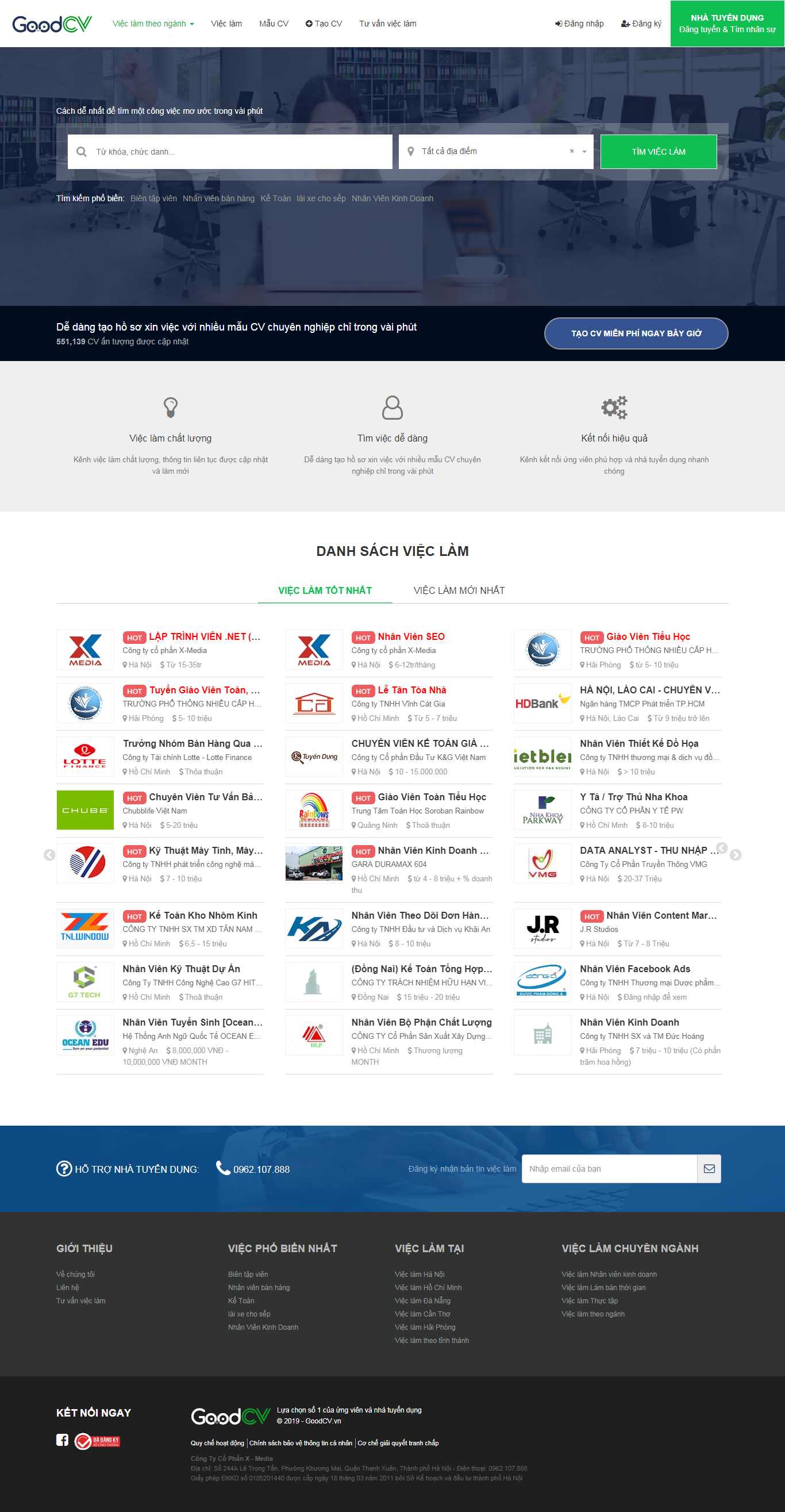 Thiết kế Web lao động goodcv.vn