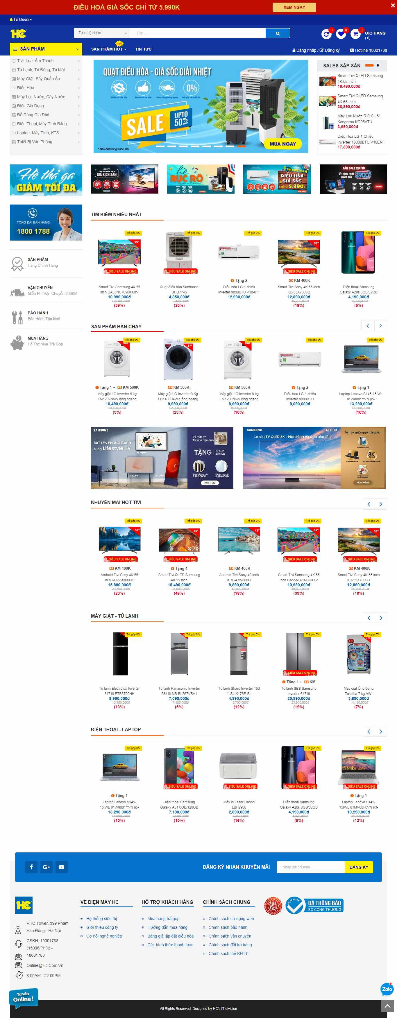 Thiết kế Web điện máy xanh hc.com.vn