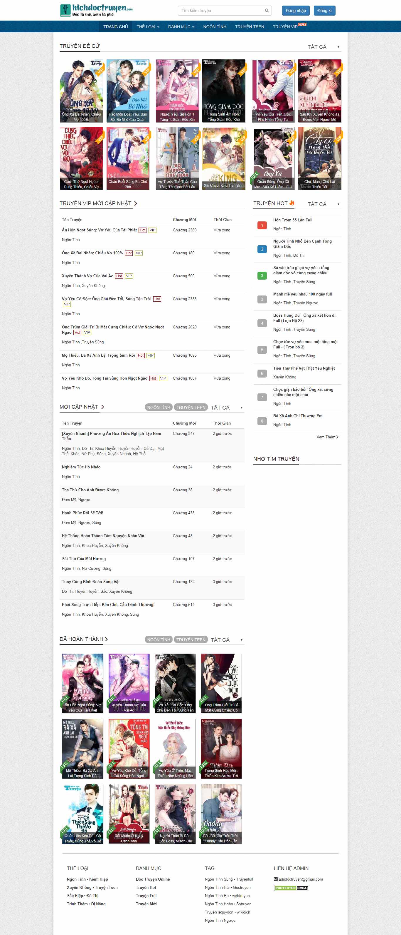 Thiết kế Web blog chuyện thichdoctruyen.com