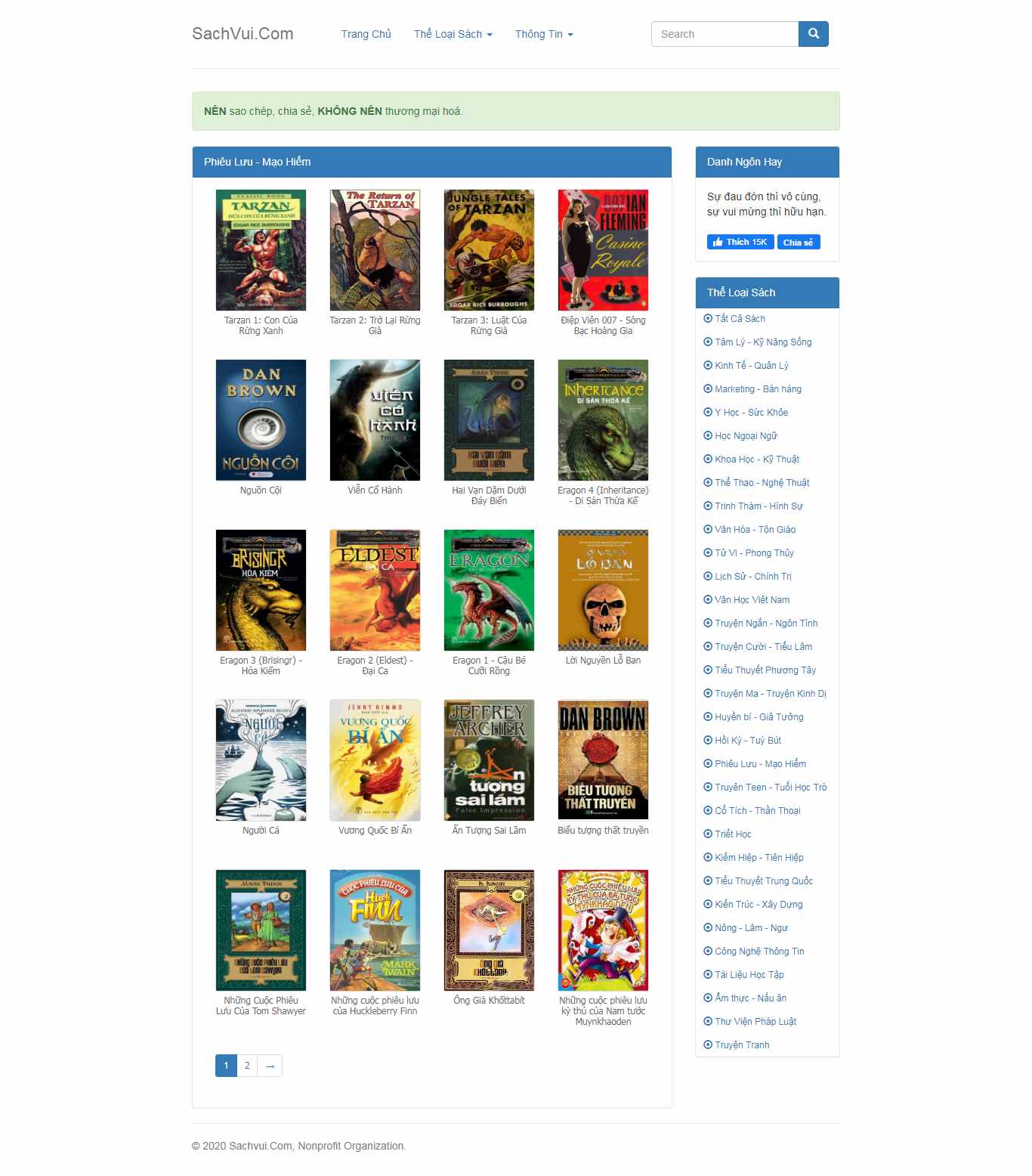 Thiết kế Web blog chuyện sachvui.com