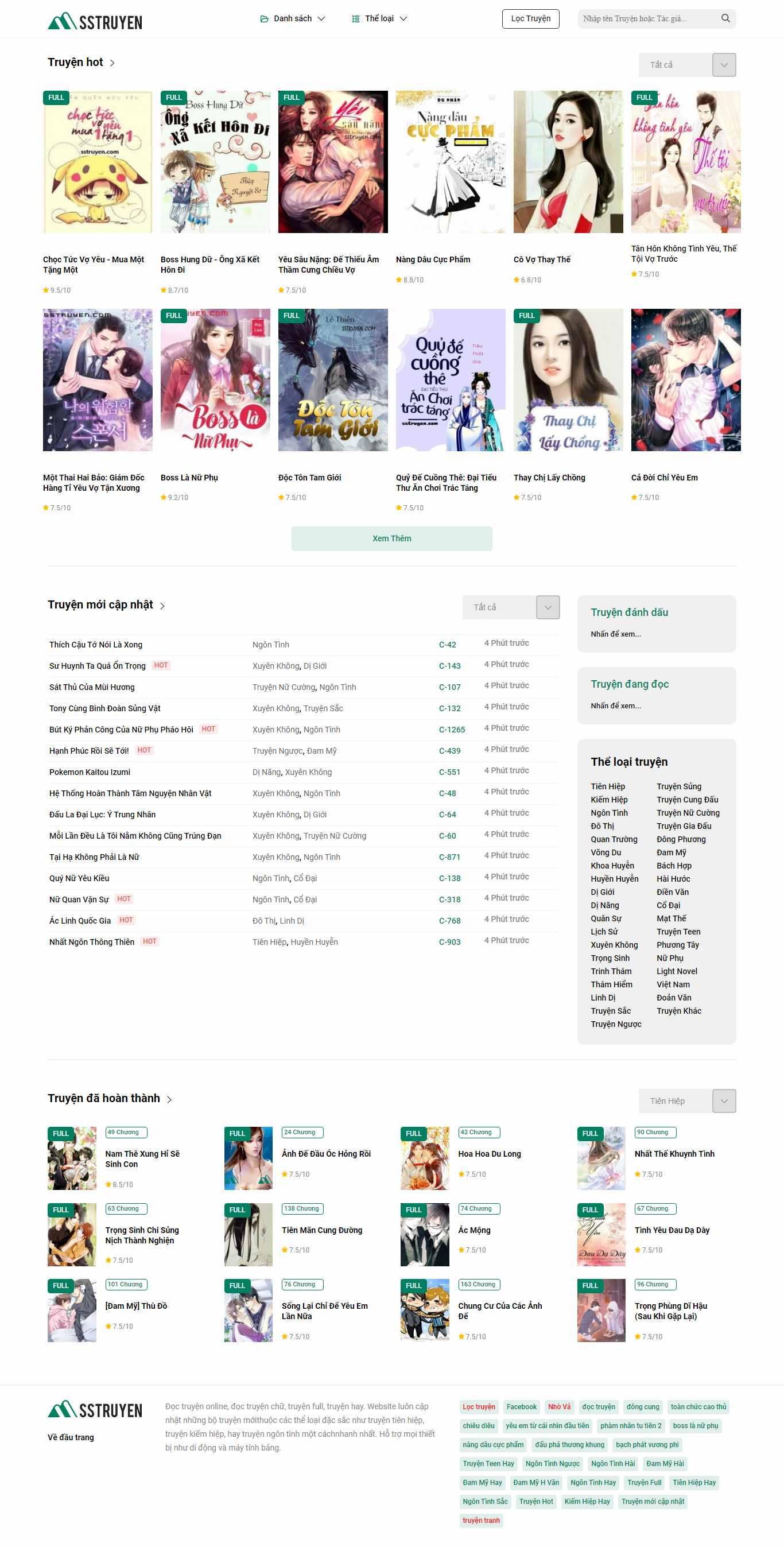 Thiết kế Web blog chuyện sstruyen.com
