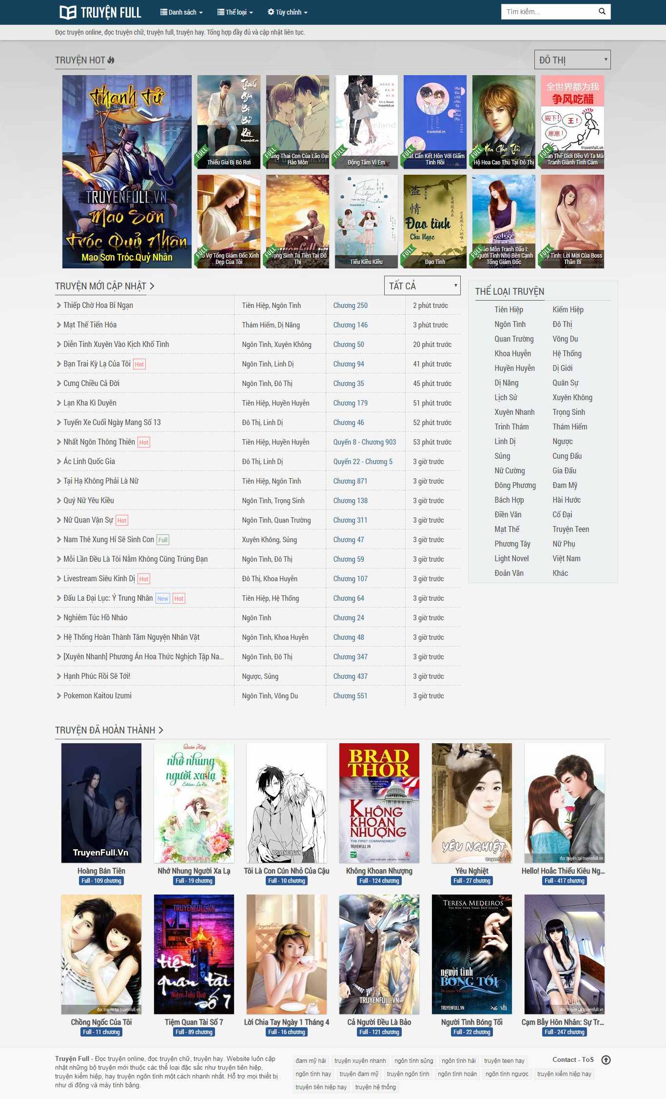 Thiết kế Web blog chuyện truyenfull.vn