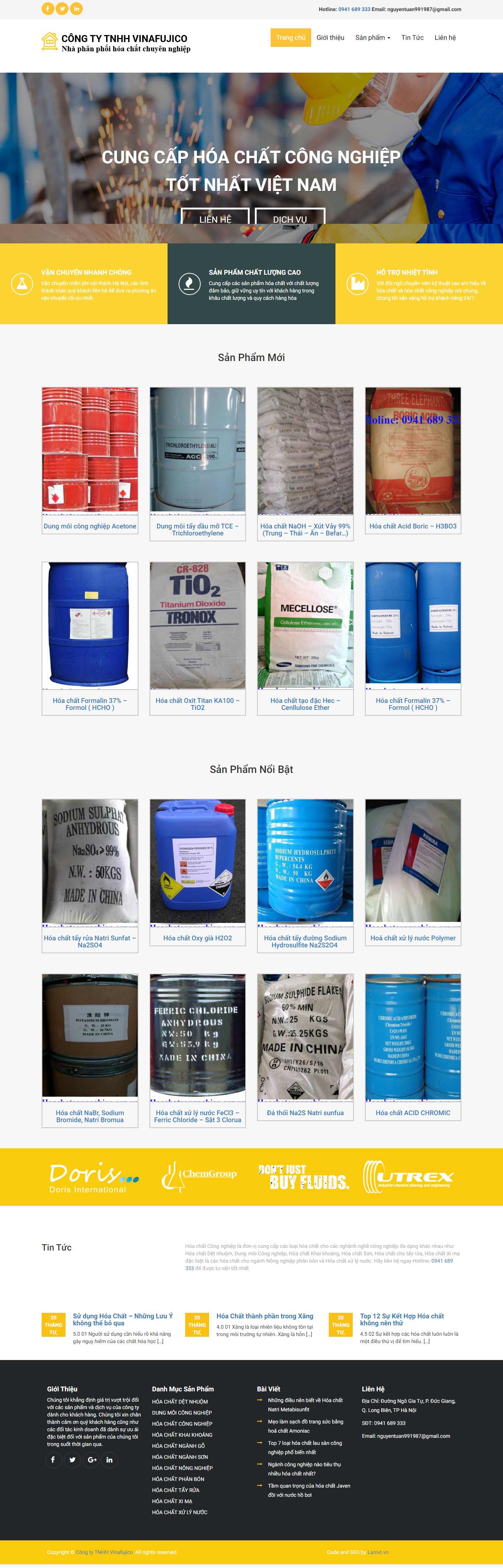 Thiết kế Web hóa chất công nghiệp hoachatcongnghiep.org.vn