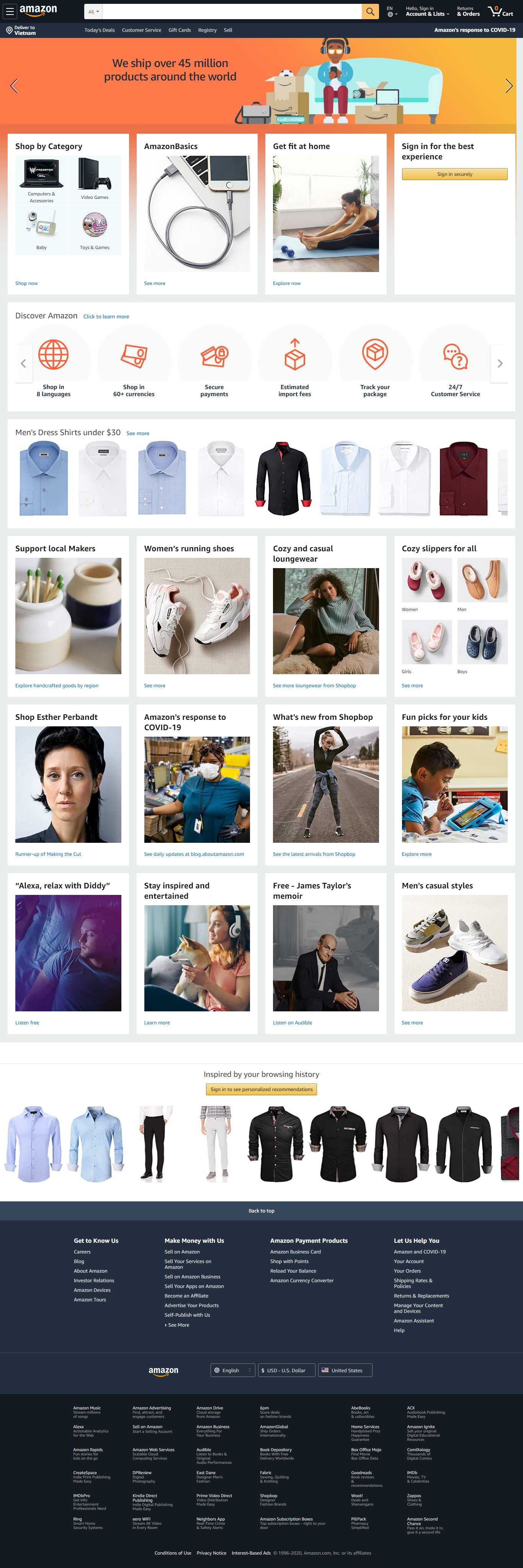 Thiết kế Web amazon amazon.com