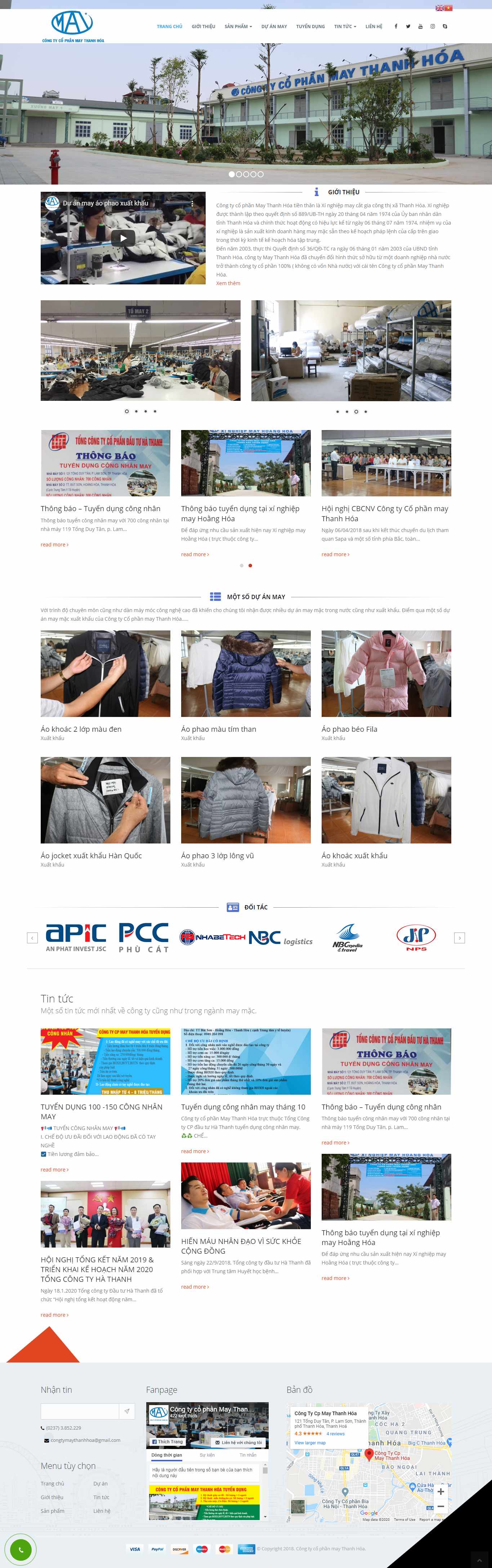 Thiết kế Web may mặc maythanhhoa.vn