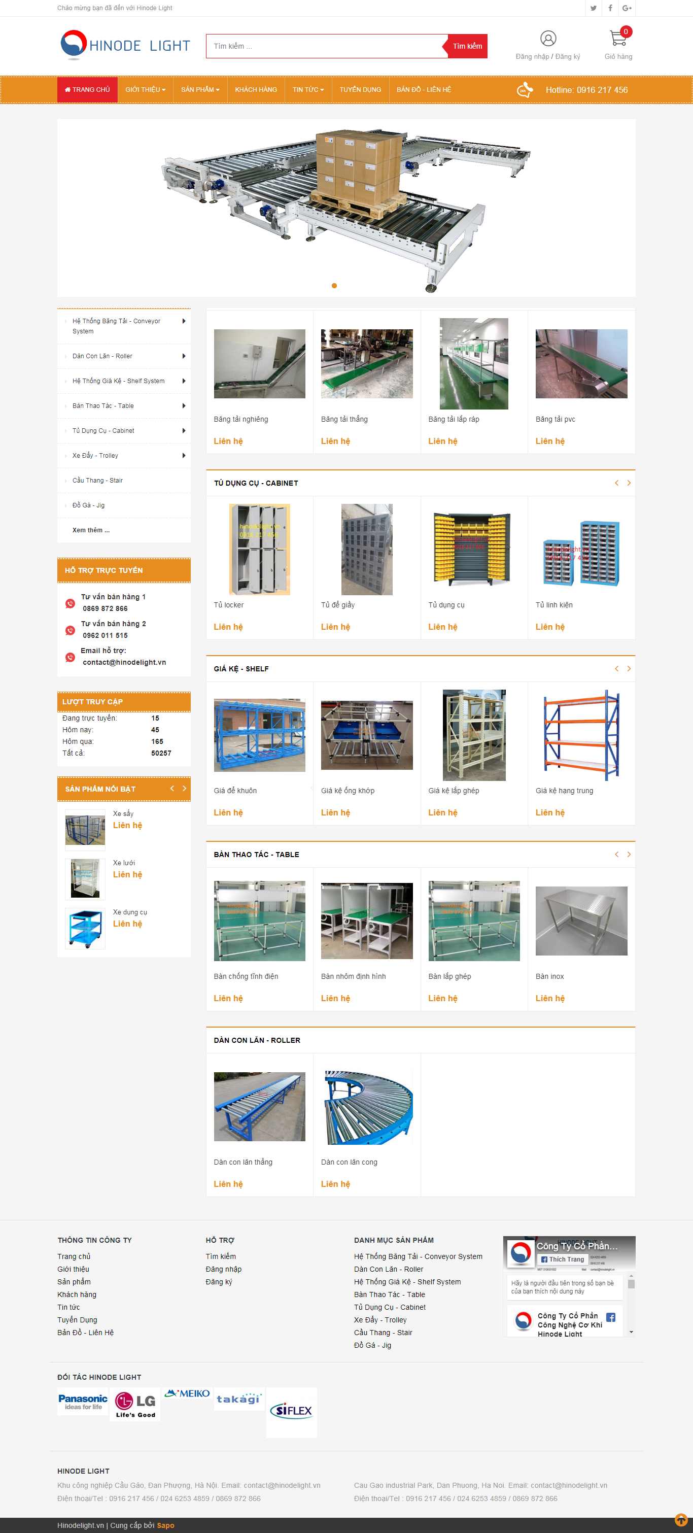 Thiết kế Web cơ khí hinodelight.vn