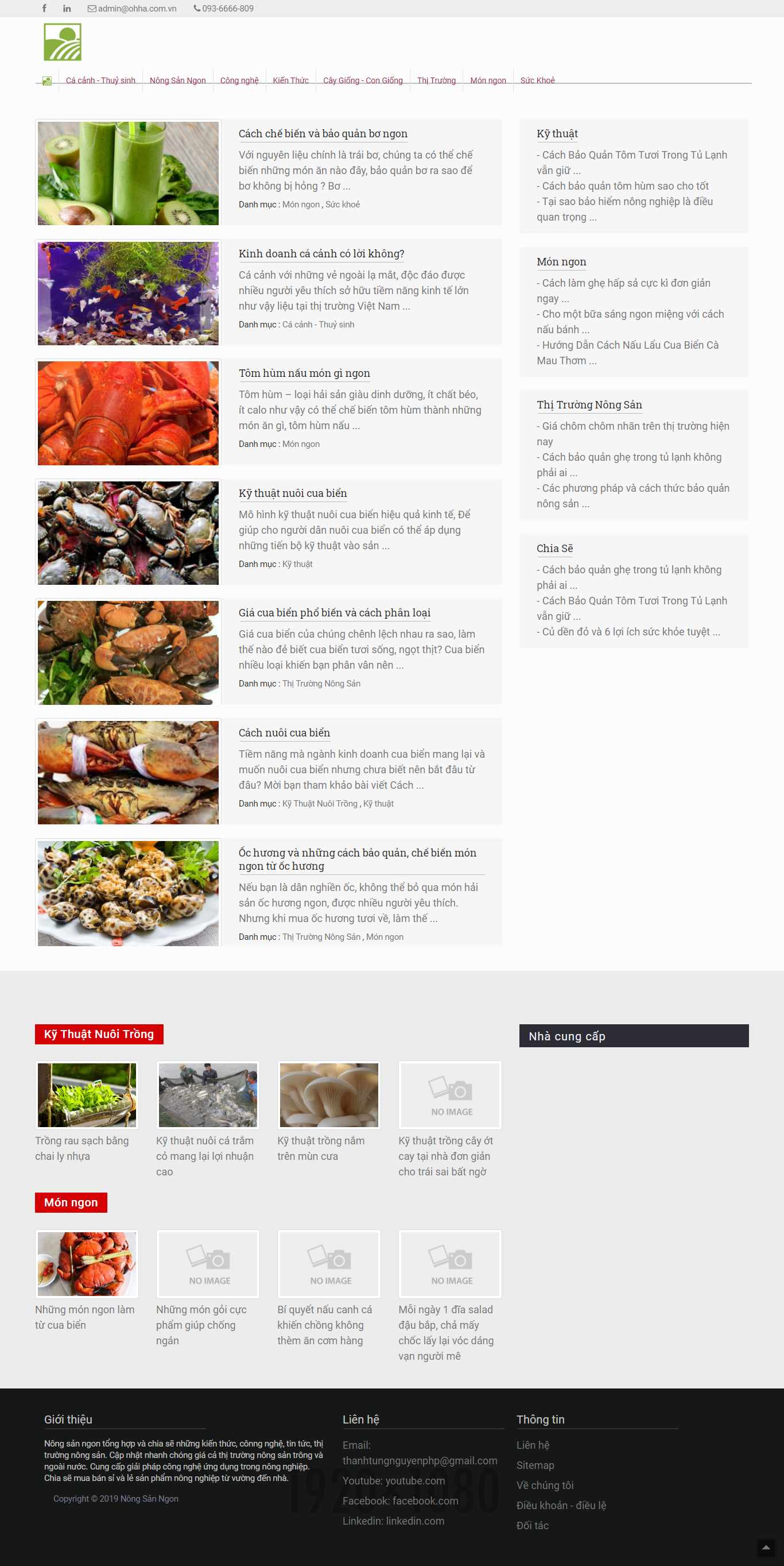 Thiết kế Web nông nghiệp nongsanngon.com.vn