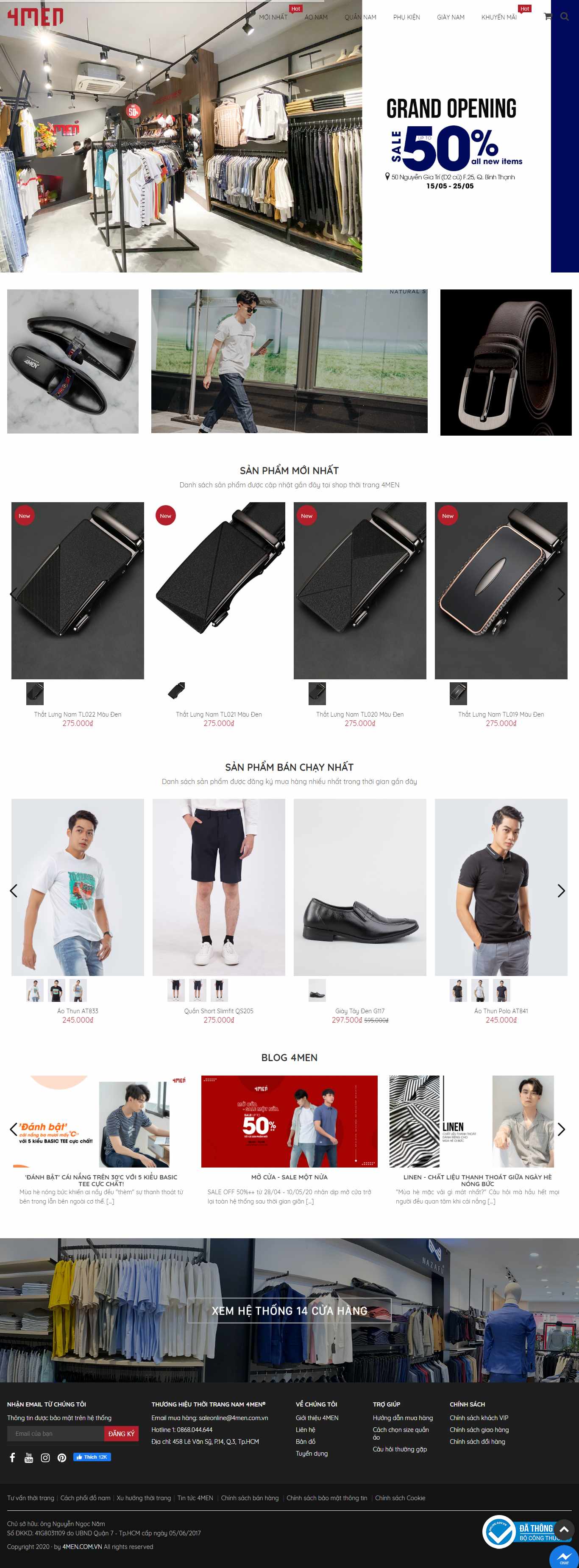 Thiết kế Web thiết kế thời trang 4men.com.vn