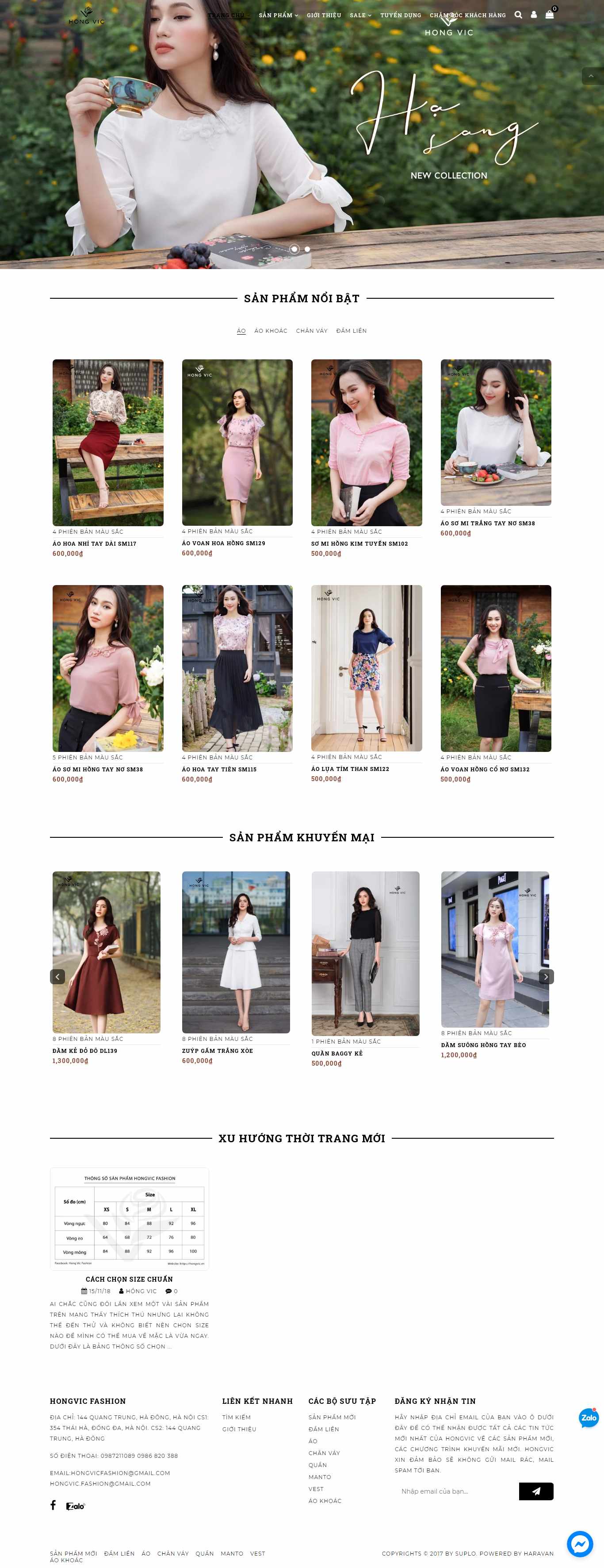 Thiết kế Web thiết kế thời trang hongvic.vn