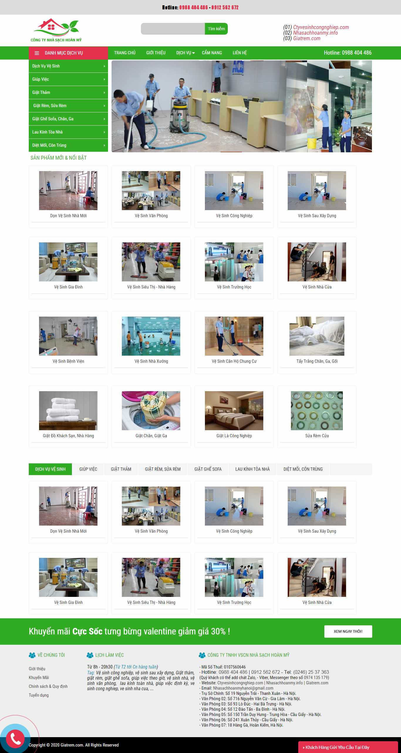 Thiết kế Web dịch vụ vệ sinh công nghiệp vesinhcongnghiephoanmy.net