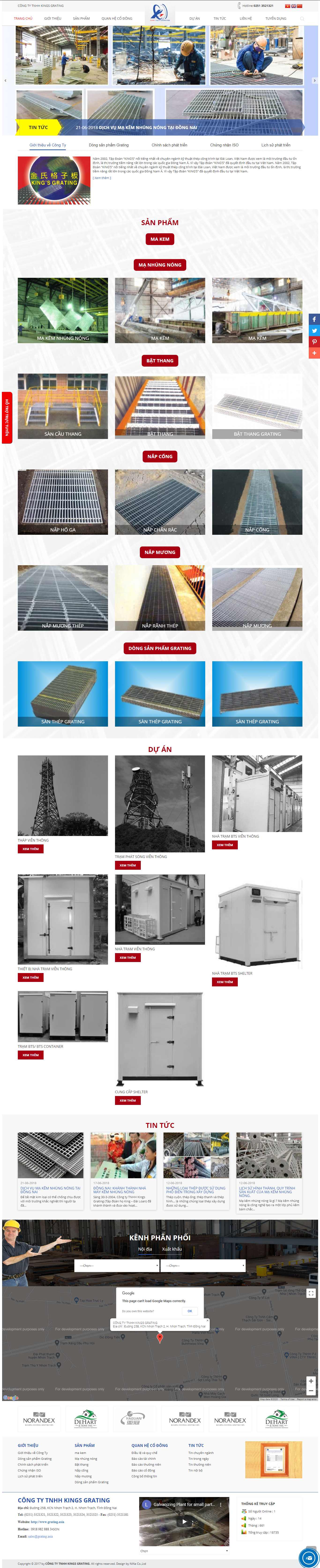 Thiết kế Web thép grating.asia