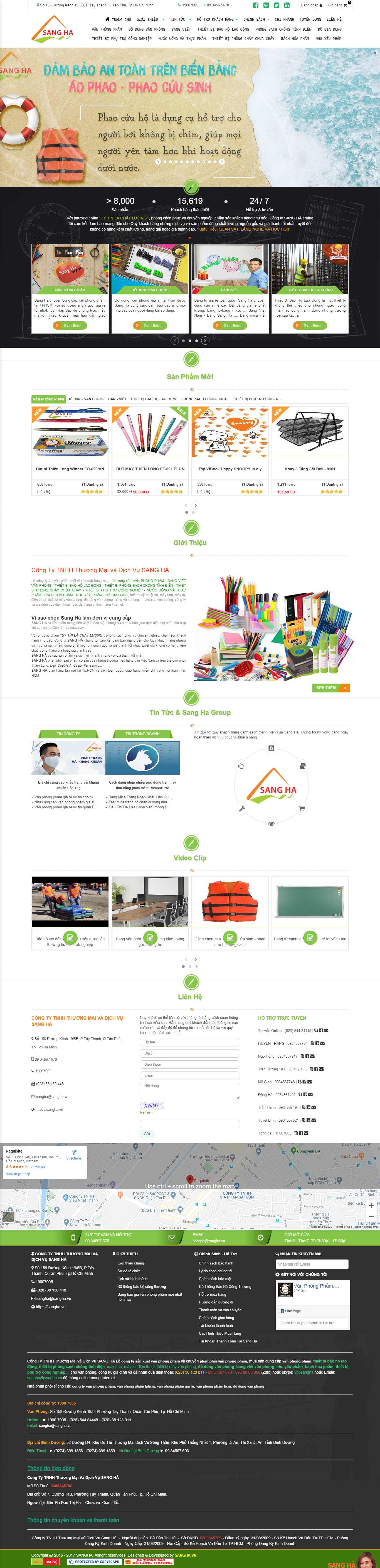 Thiết kế Web văn phòng phẩm đẹp sangha.vn