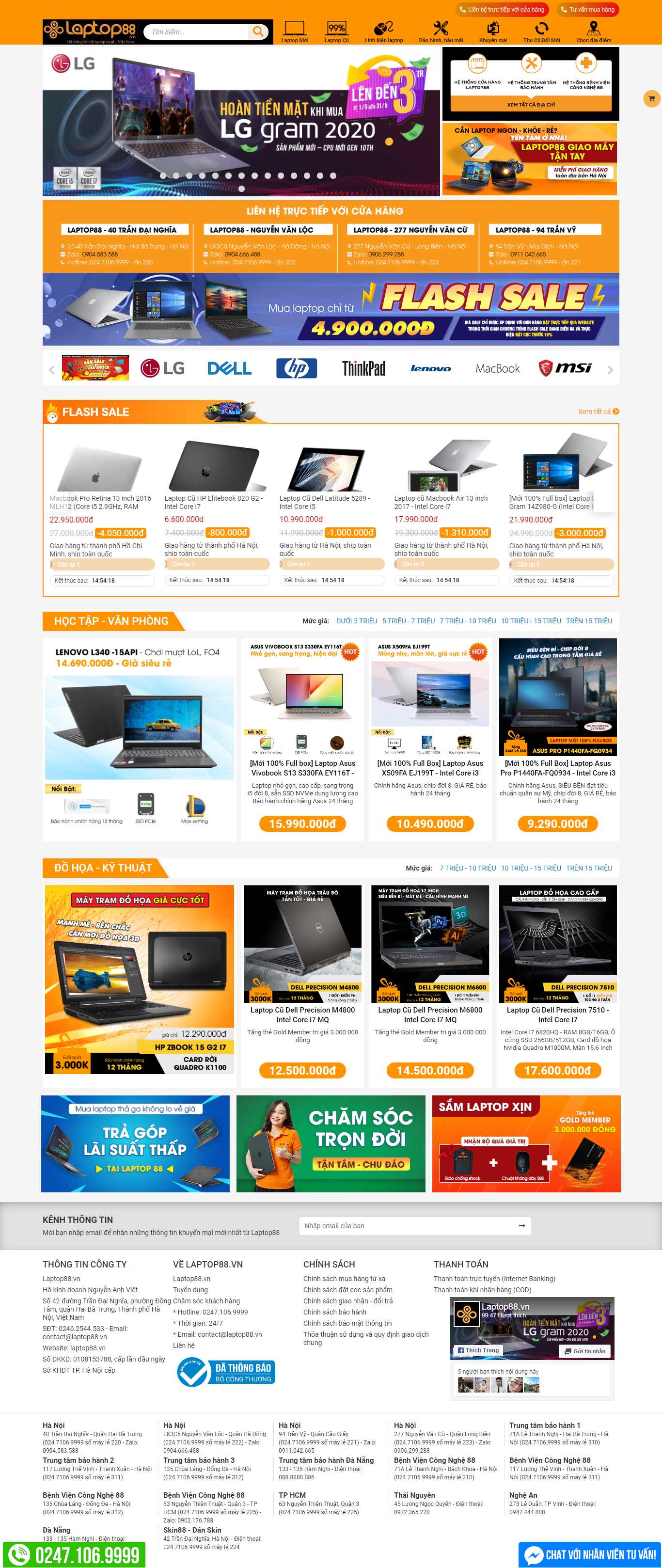 Thiết kế Web bán laptop laptop88.vn