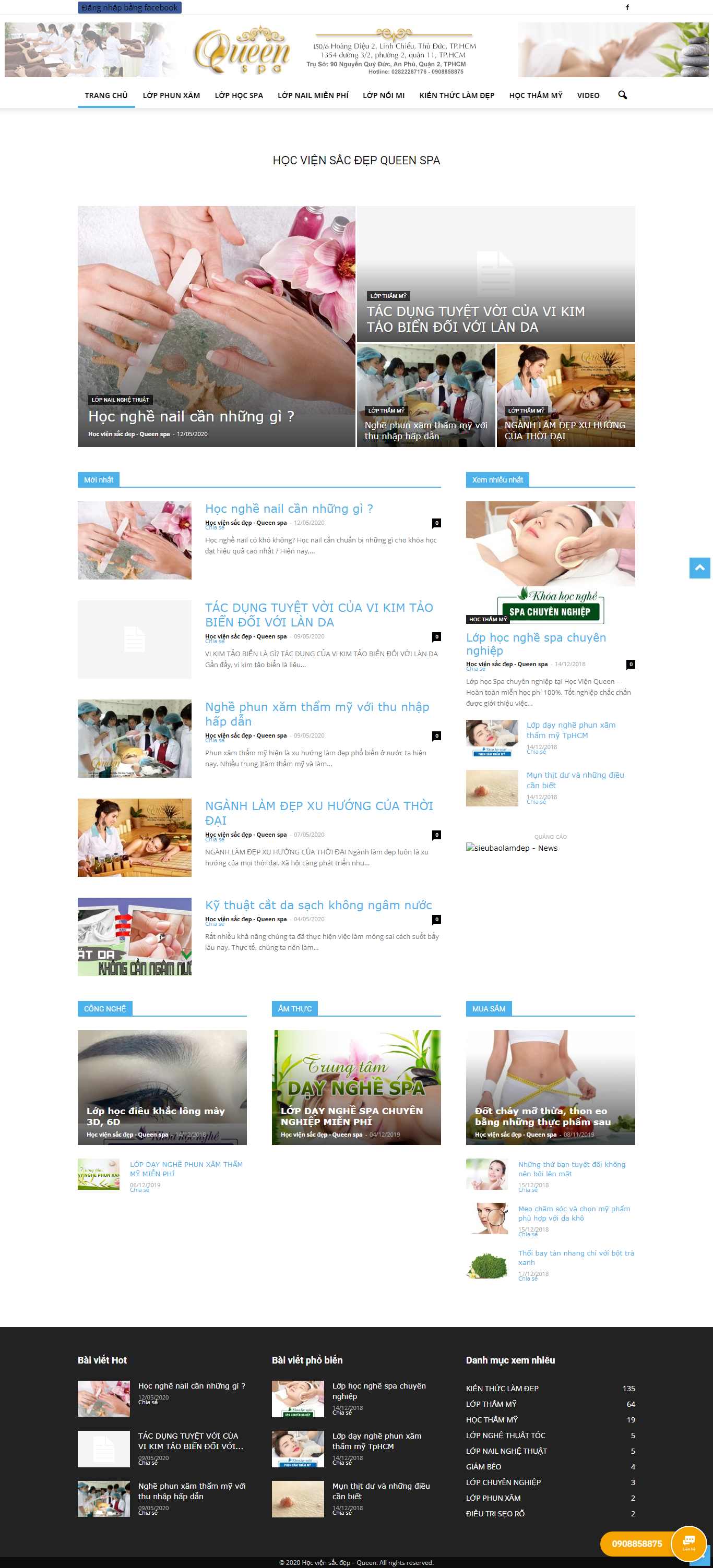 Thiết kế Web salon nails hocviensacdep.com