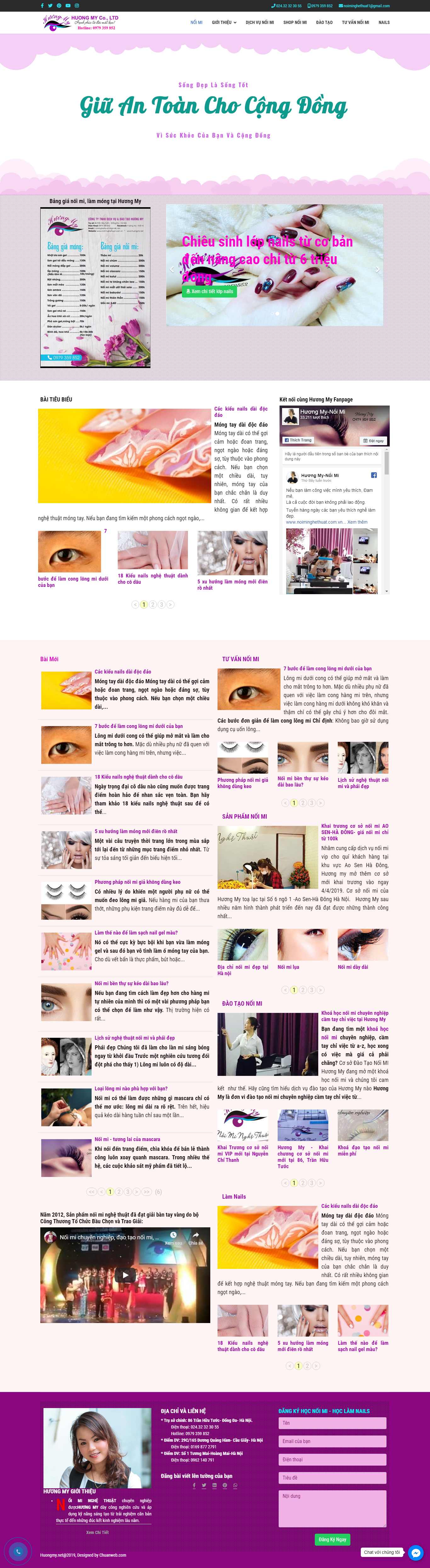 Thiết kế Web salon nails huongmy.net