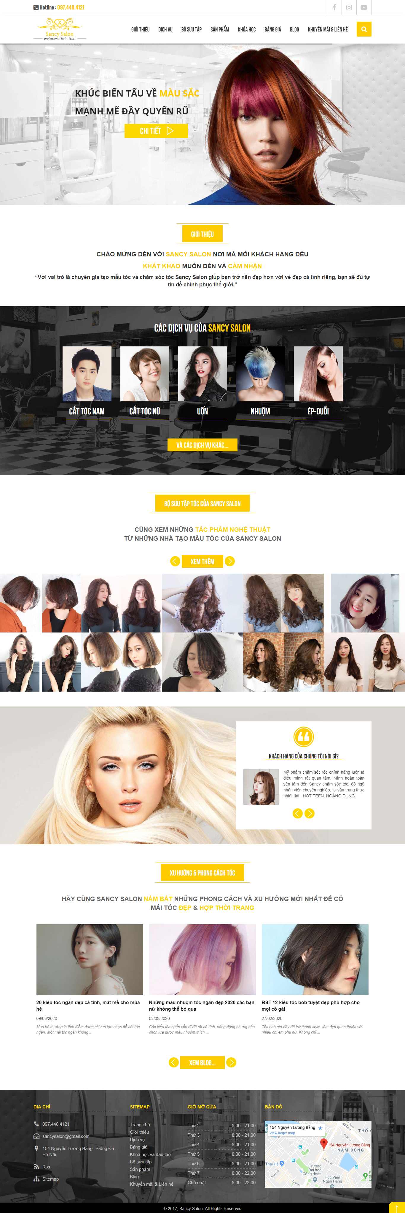 Thiết kế Web salon tóc sancysalon.com