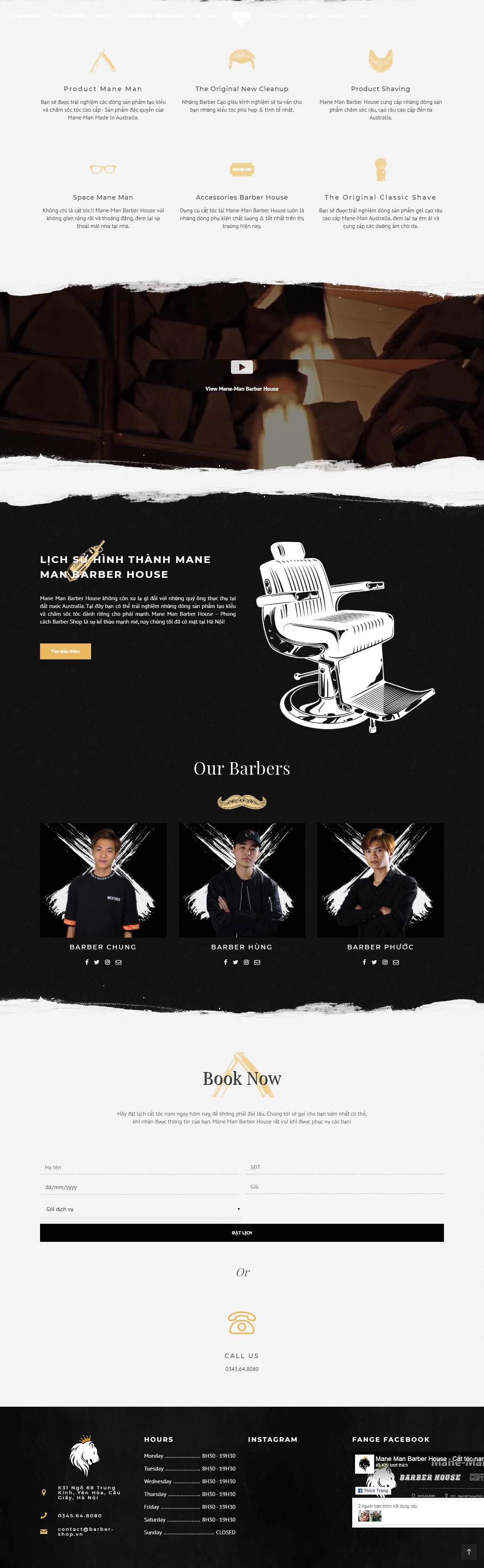 Thiết kế Web salon tóc barber-shop.vn