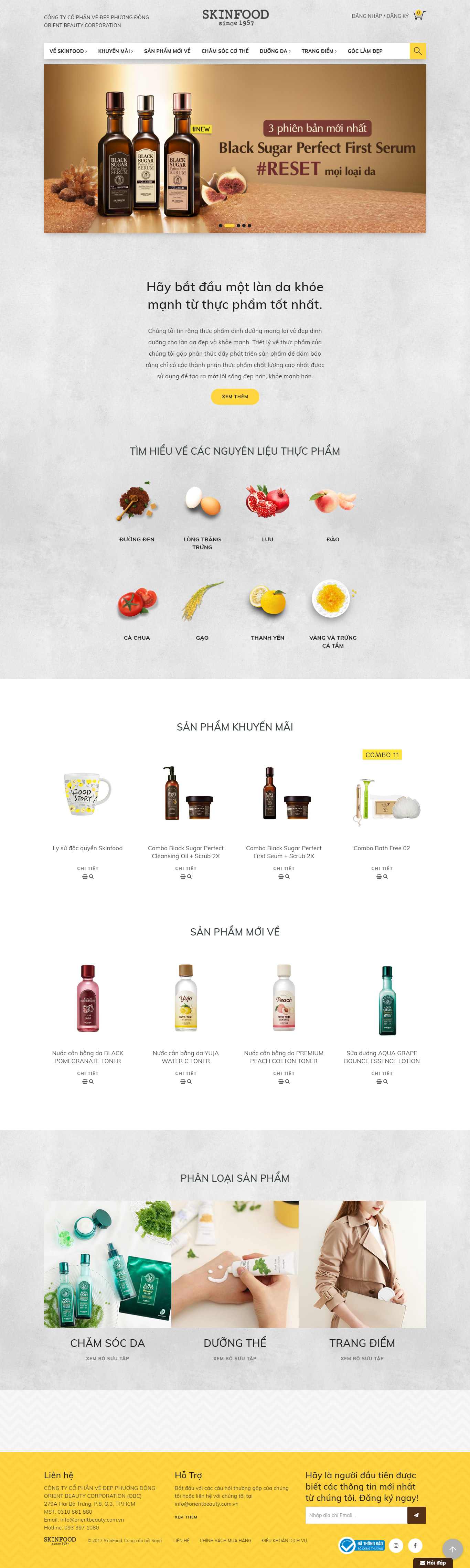 Thiết kế Web mỹ phẩm làm đẹp skinfoodvietnam.com.vn