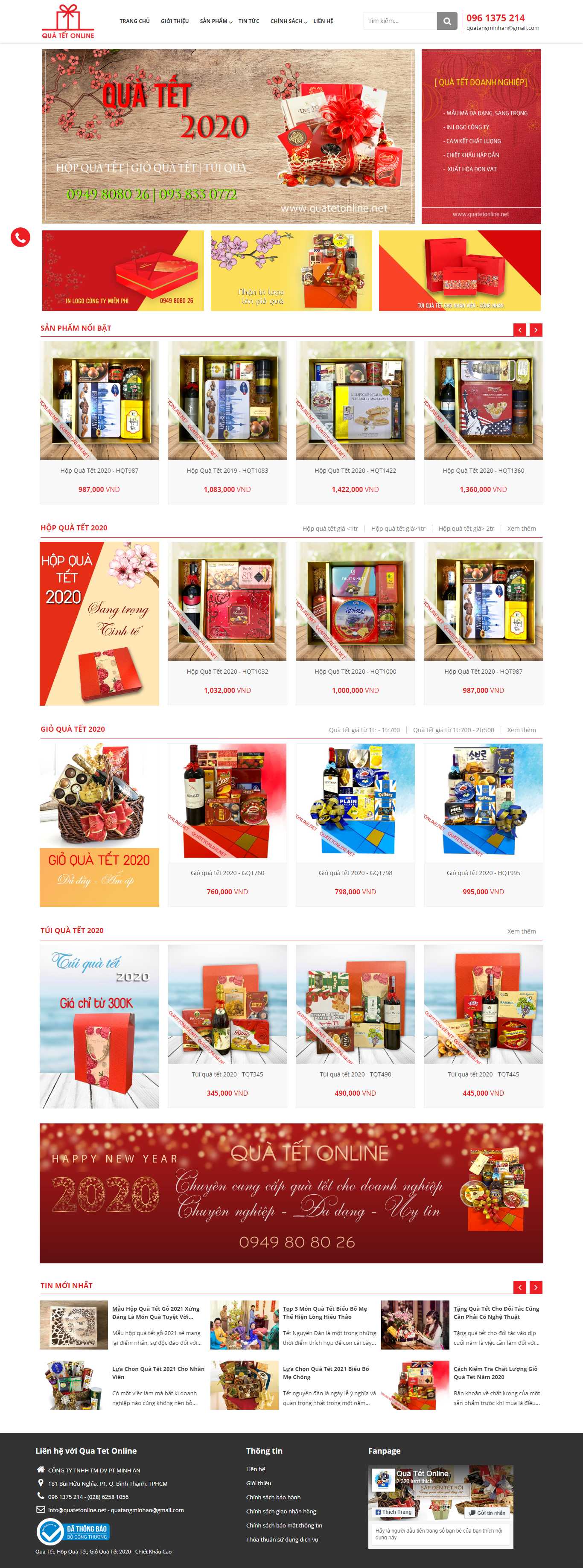 Thiết kế Web quà tết quatetonline.net