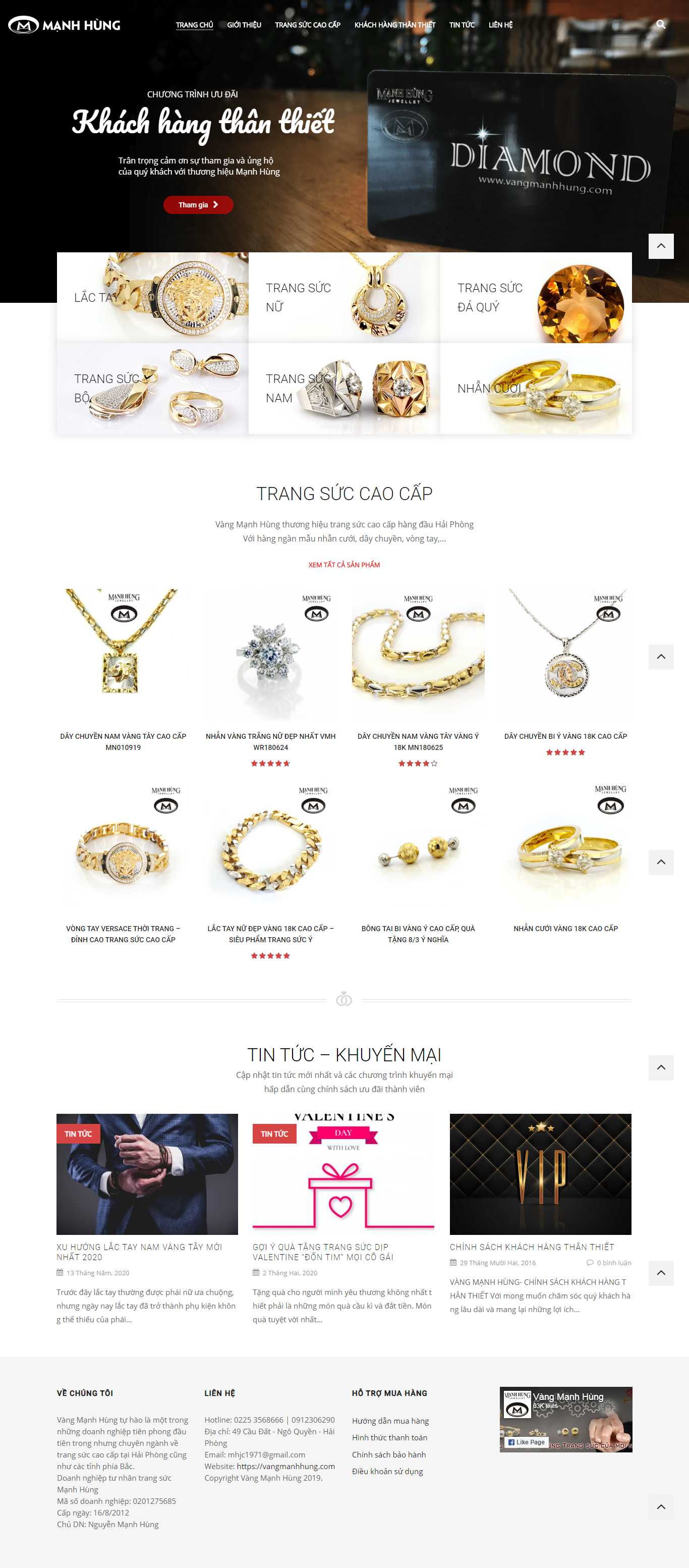 Thiết kế Web vàng bạc vangmanhhung.com
