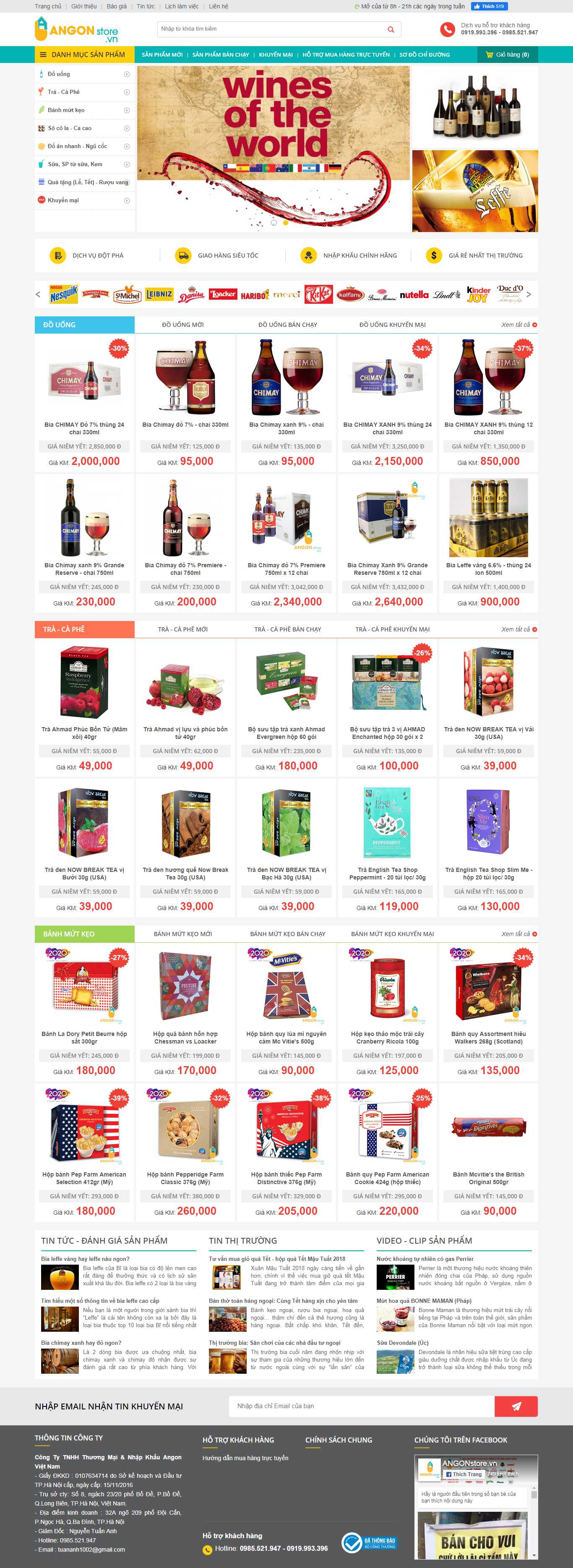 Thiết kế Web bánh kẹo angonstore.vn