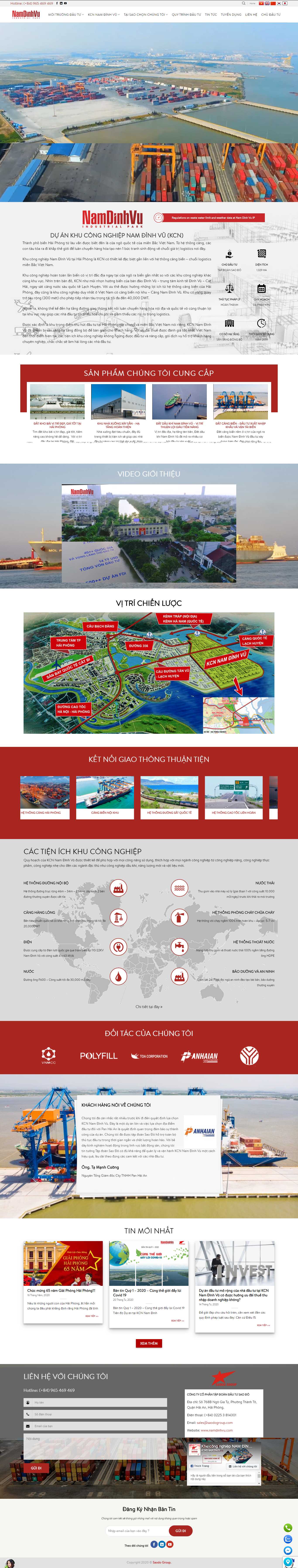 Thiết kế Web khu công nghiệp namdinhvu.com