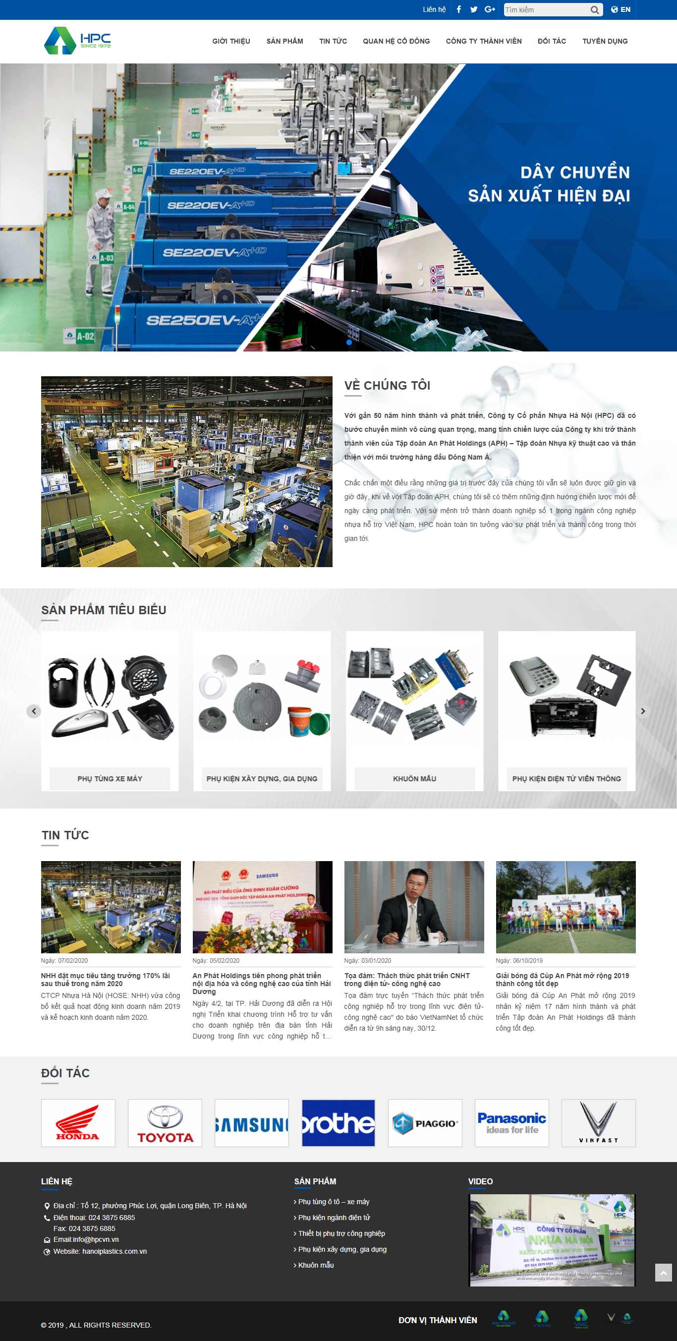 Thiết kế Web sản xuất nhựa hanoiplastics.com.vn