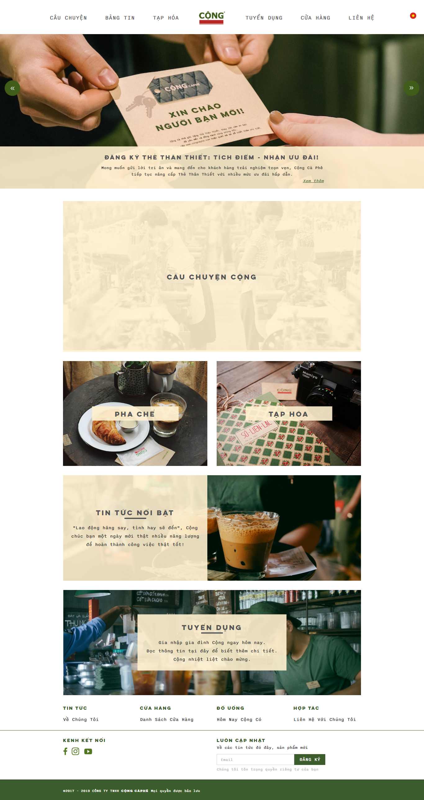 Thiết kế Web quán cafe congcaphe.com