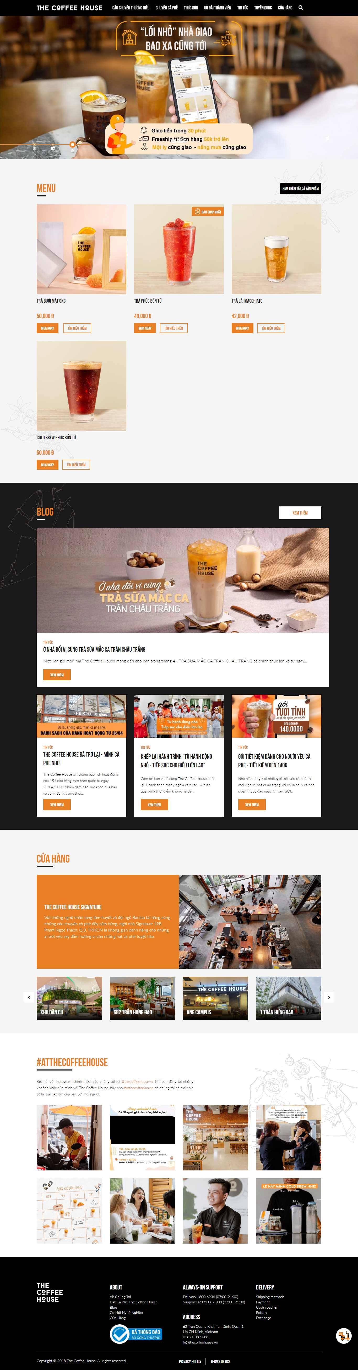 Thiết kế Web quán cafe thecoffeehouse.com