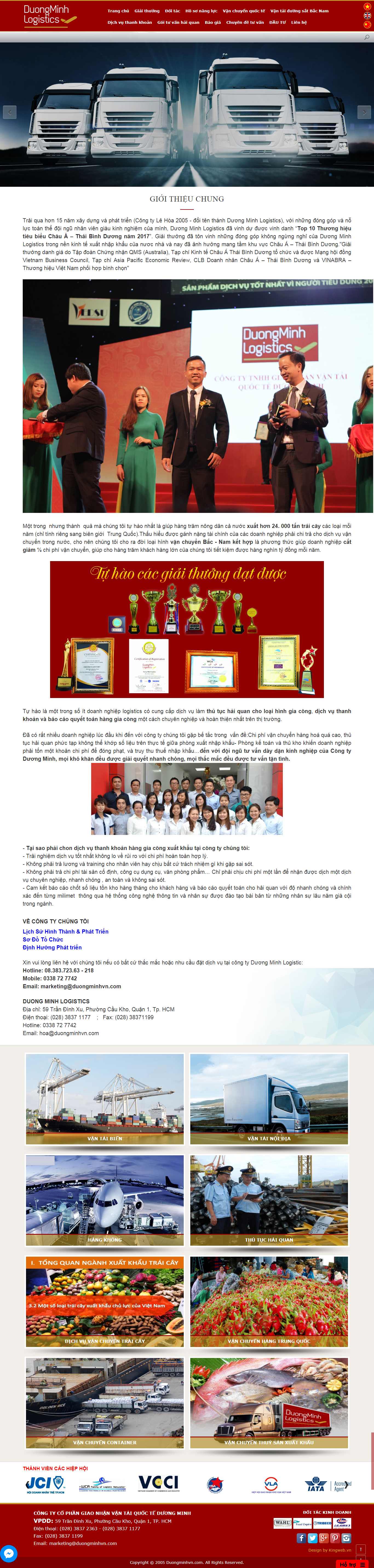 Thiết kế Web xuất nhập khẩu duongminhvn.com