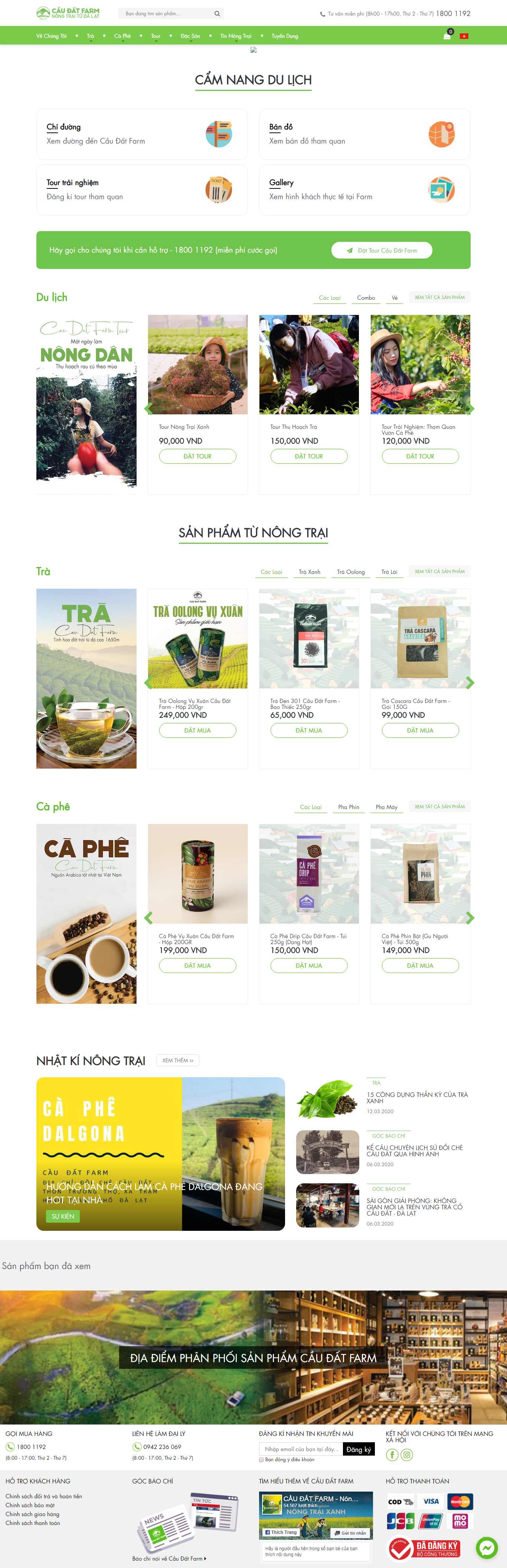 Thiết kế Web bán chè caudatfarm.com