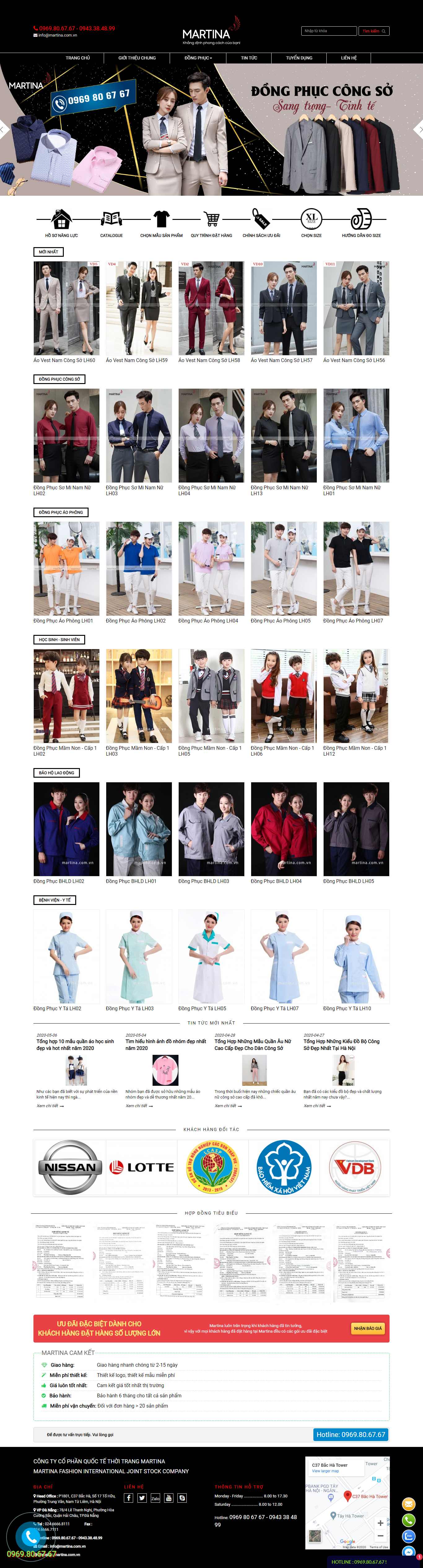 Thiết kế Web may áo thun martina.com.vn