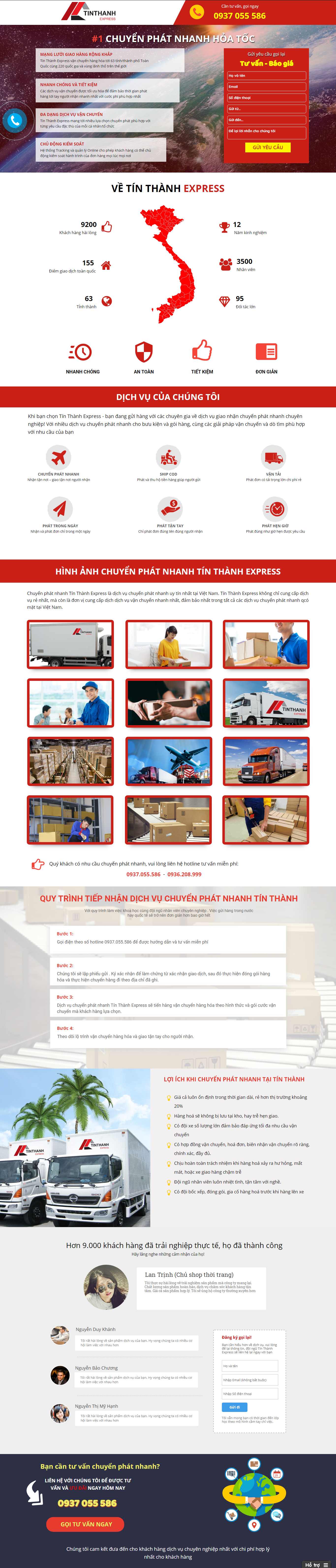 Thiết kế Web chuyển phát nhanh buuchinhtinthanh.com