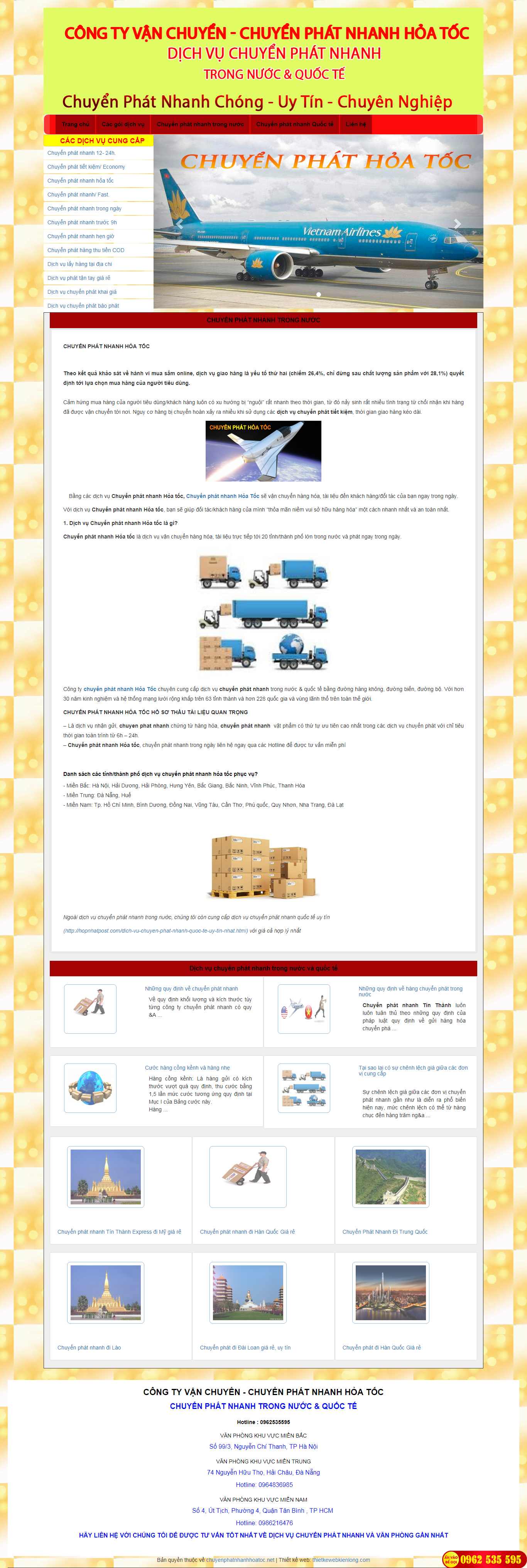 Thiết kế Web chuyển phát nhanh chuyenphatnhanhhoatoc.net