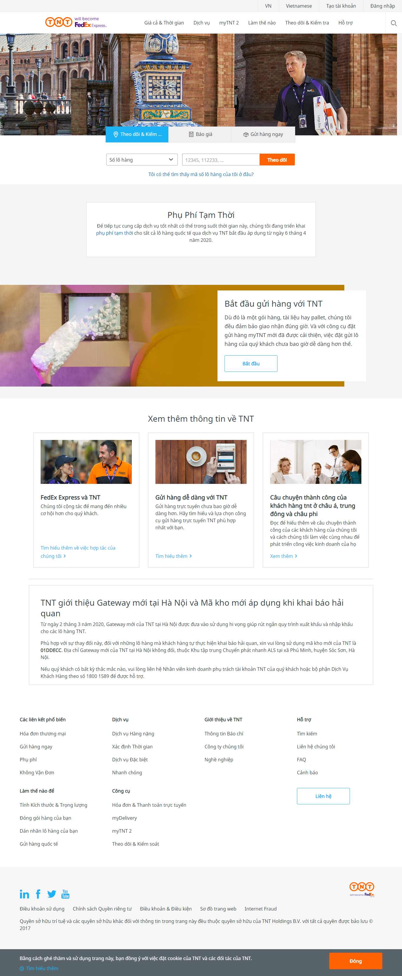 Thiết kế Web giao hàng tnt.com