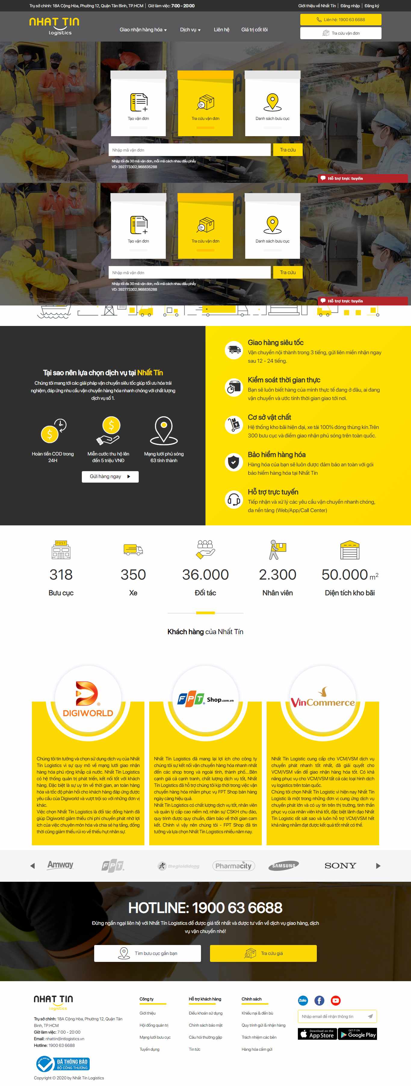 Thiết kế Web vận chuyển ntlogistics.vn