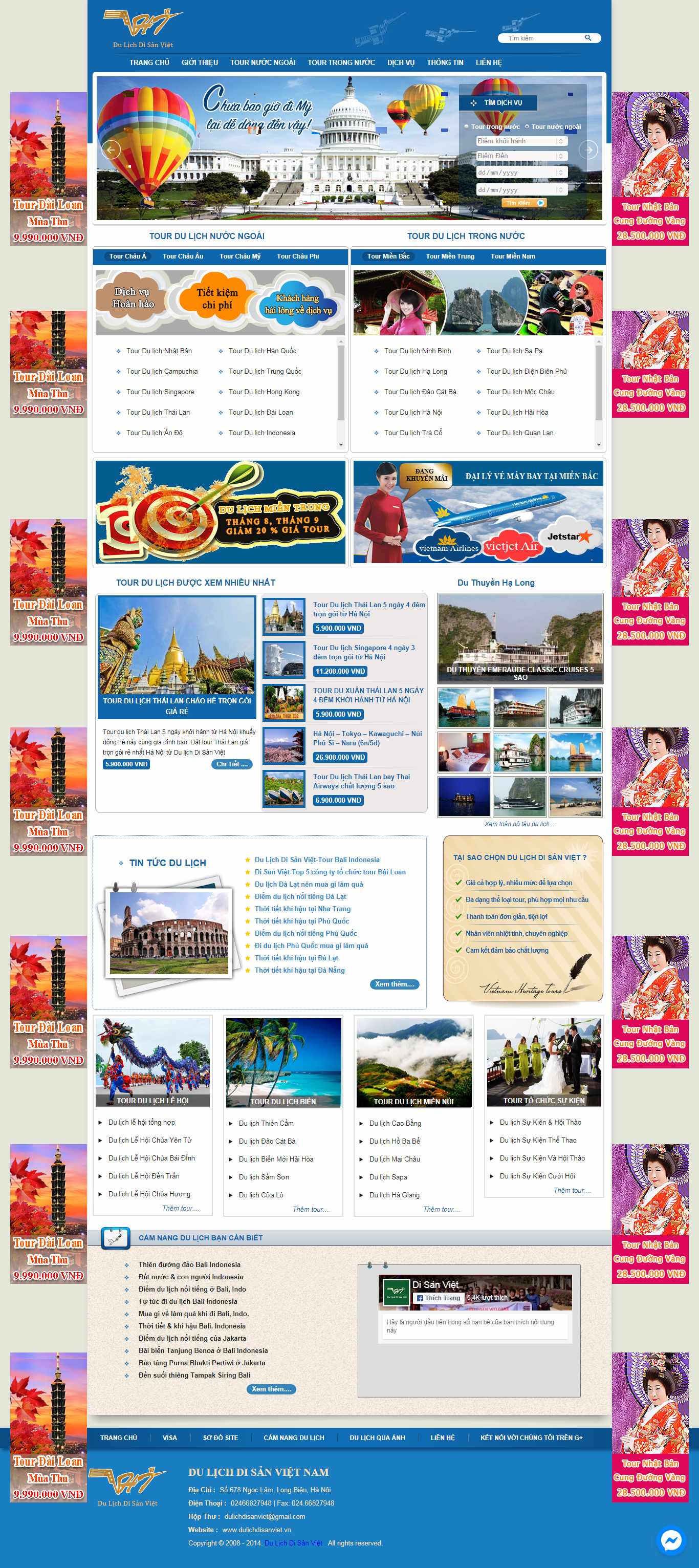 Thiết kế Web du lịch dulichdisanviet.vn