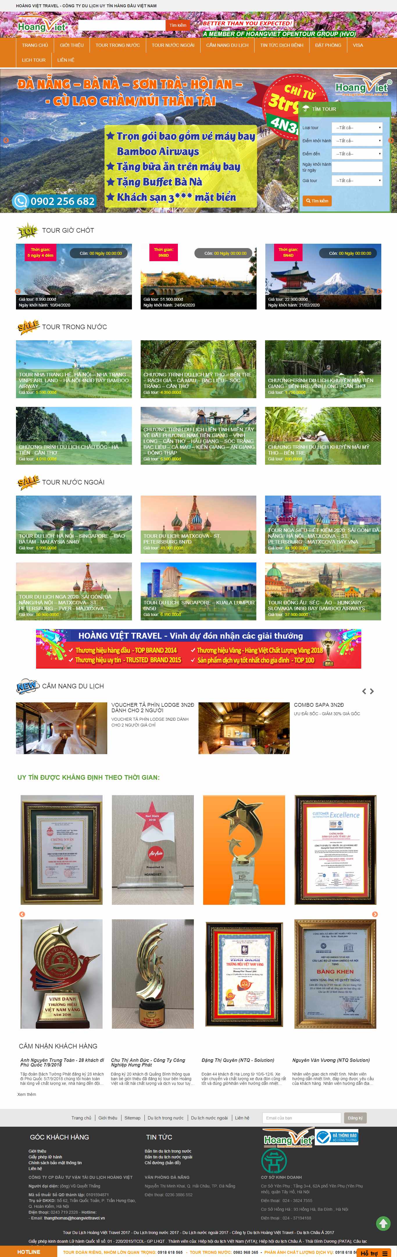 Thiết kế Web du lịch hoangviettravel.com.vn