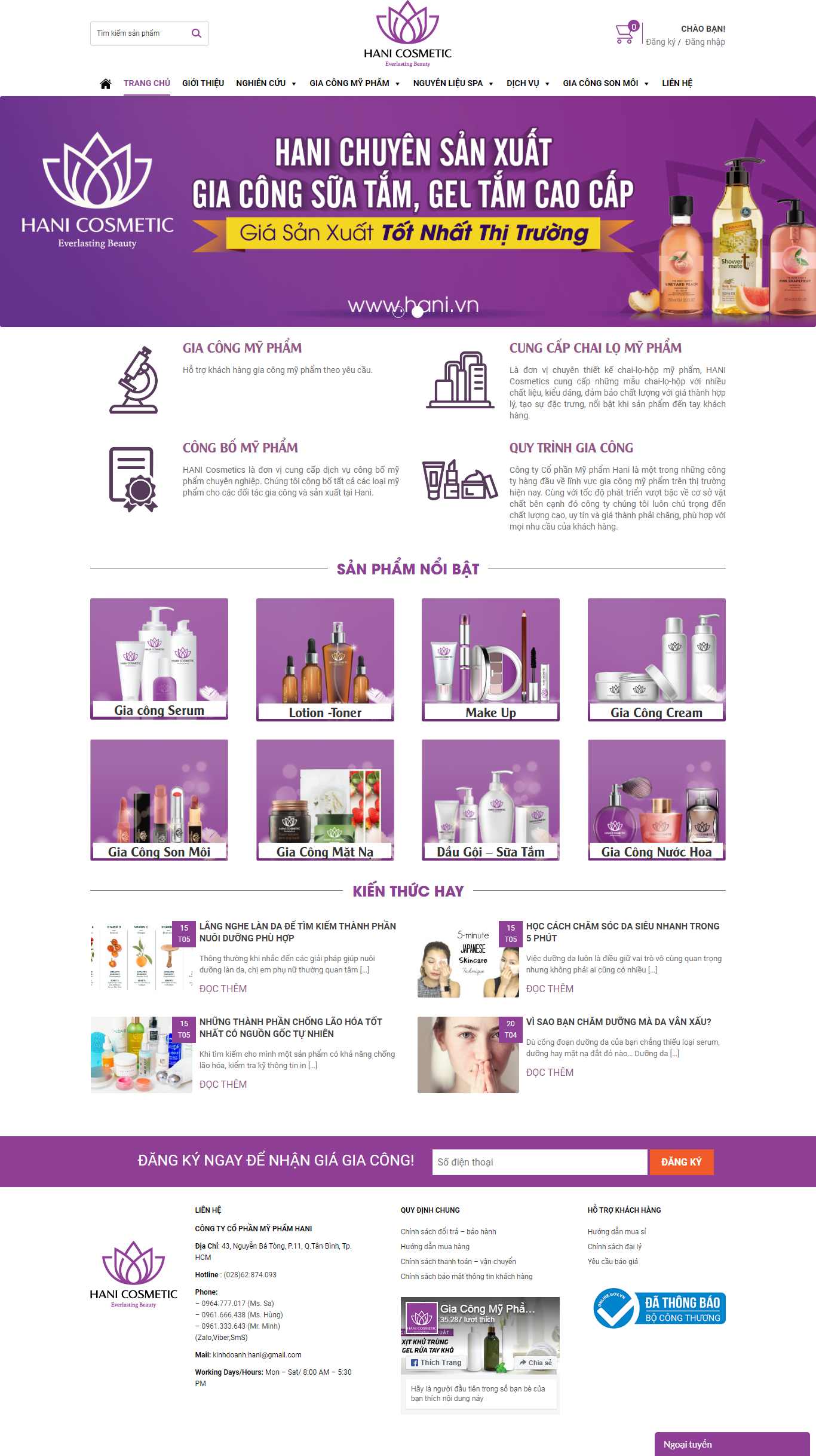 Thiết kế Web theo yêu cầu hani.vn