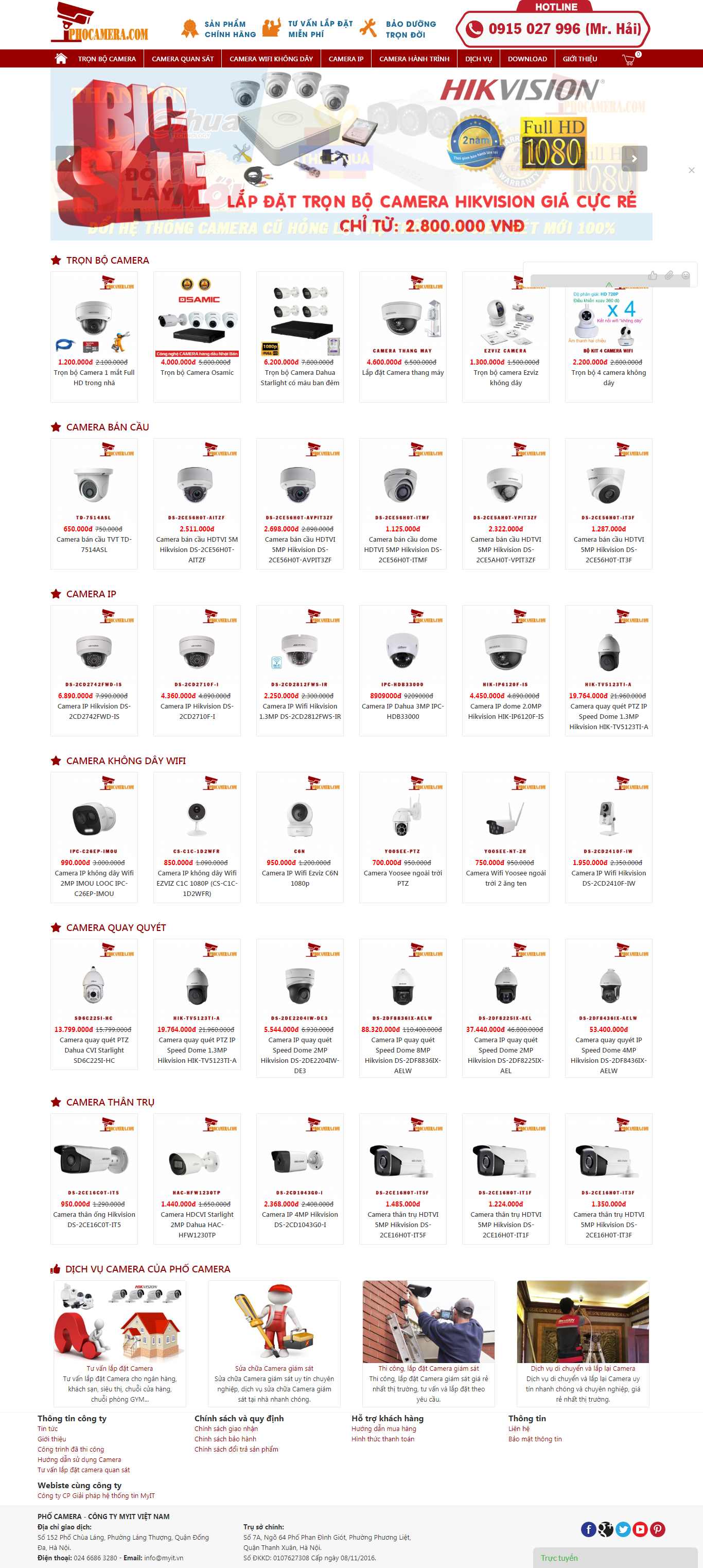 Thiết kế Web lắp đặt camera phocamera.com