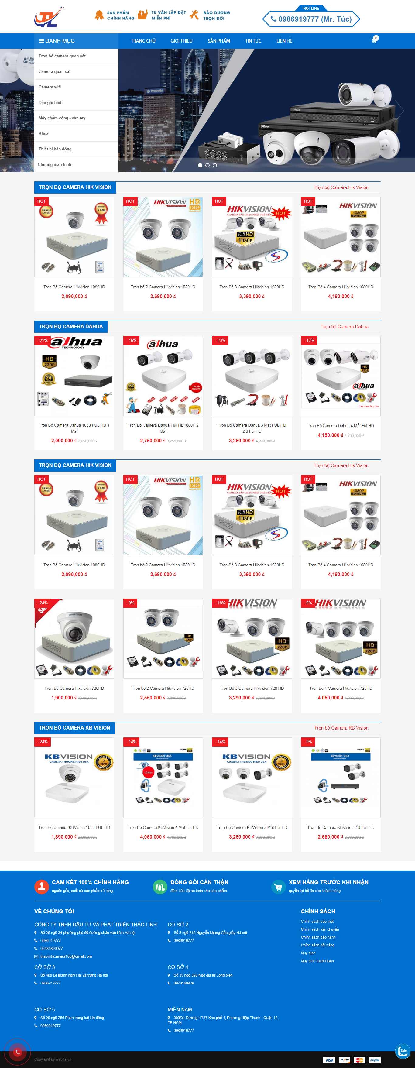 Thiết kế Web lắp đặt camera thaolinhcamera.vn